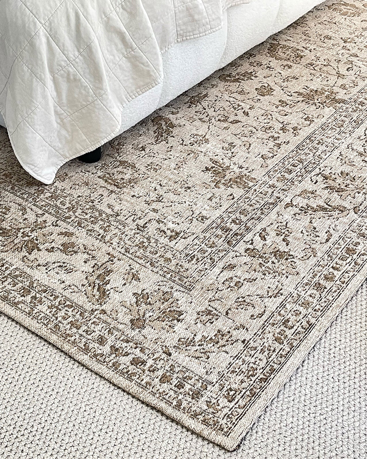 Moselle Beige and Brown Floral Distressed Rug - Image 3