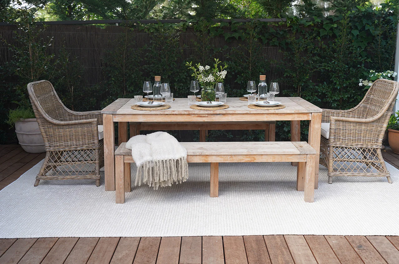 Nadine Beige Looped Indoor Outdoor Rug - Image 3