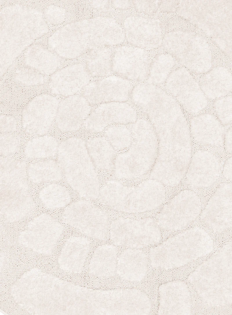 Nadja Ivory Cream Abstract Textured Round Rug - Image 11