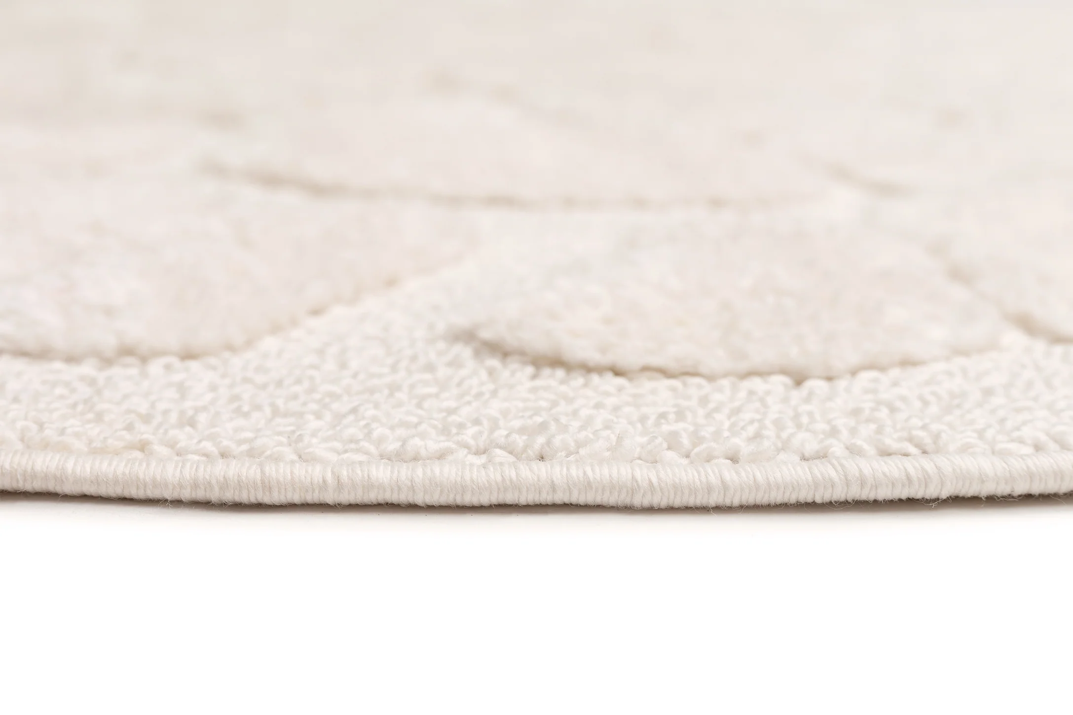 Nadja Ivory Cream Abstract Textured Round Rug - Image 12