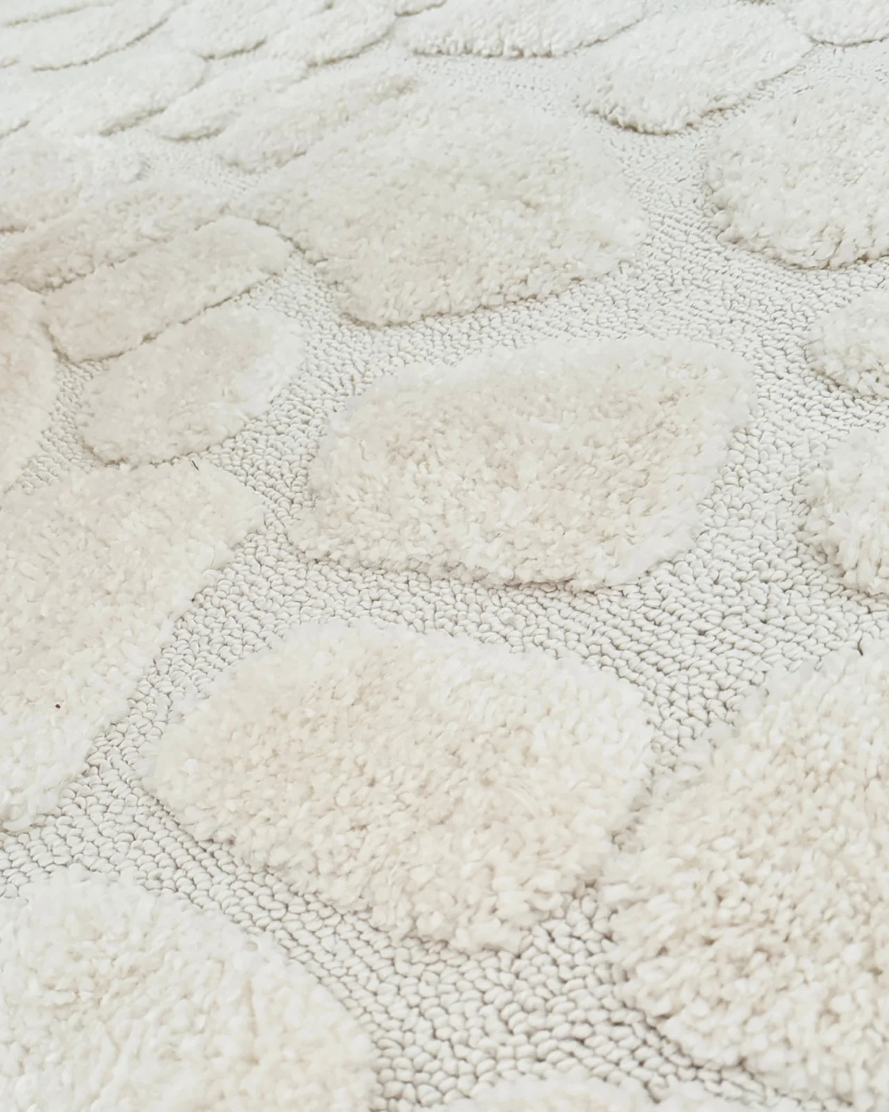 Nadja Ivory Cream Abstract Textured Round Rug - Image 6