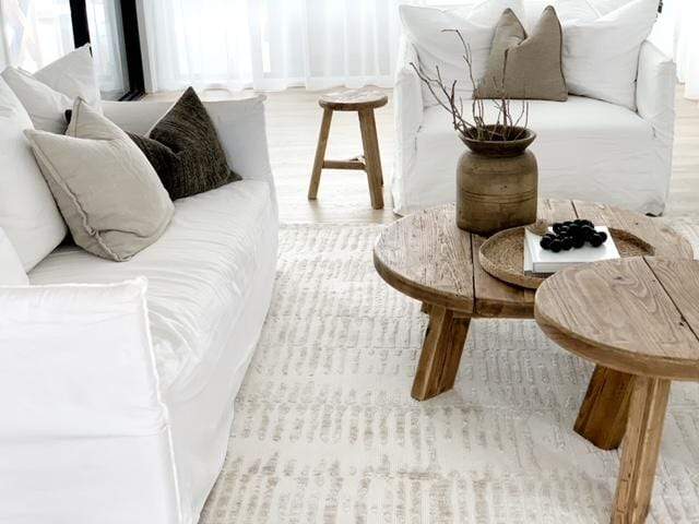 Nahba Ivory And Cream Textured Tribal Rug - Image 10