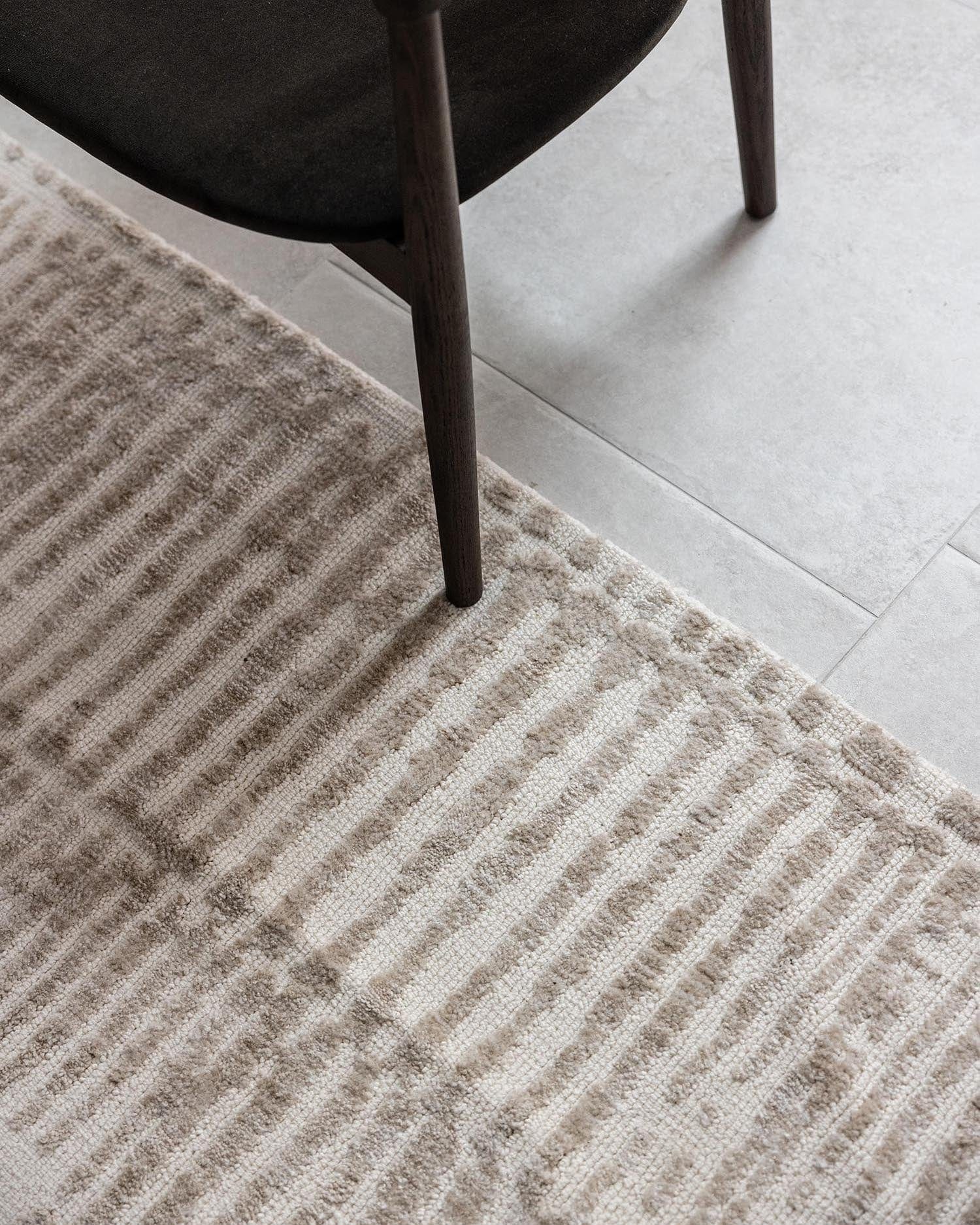 Nahba Ivory And Cream Textured Tribal Rug - Image 5