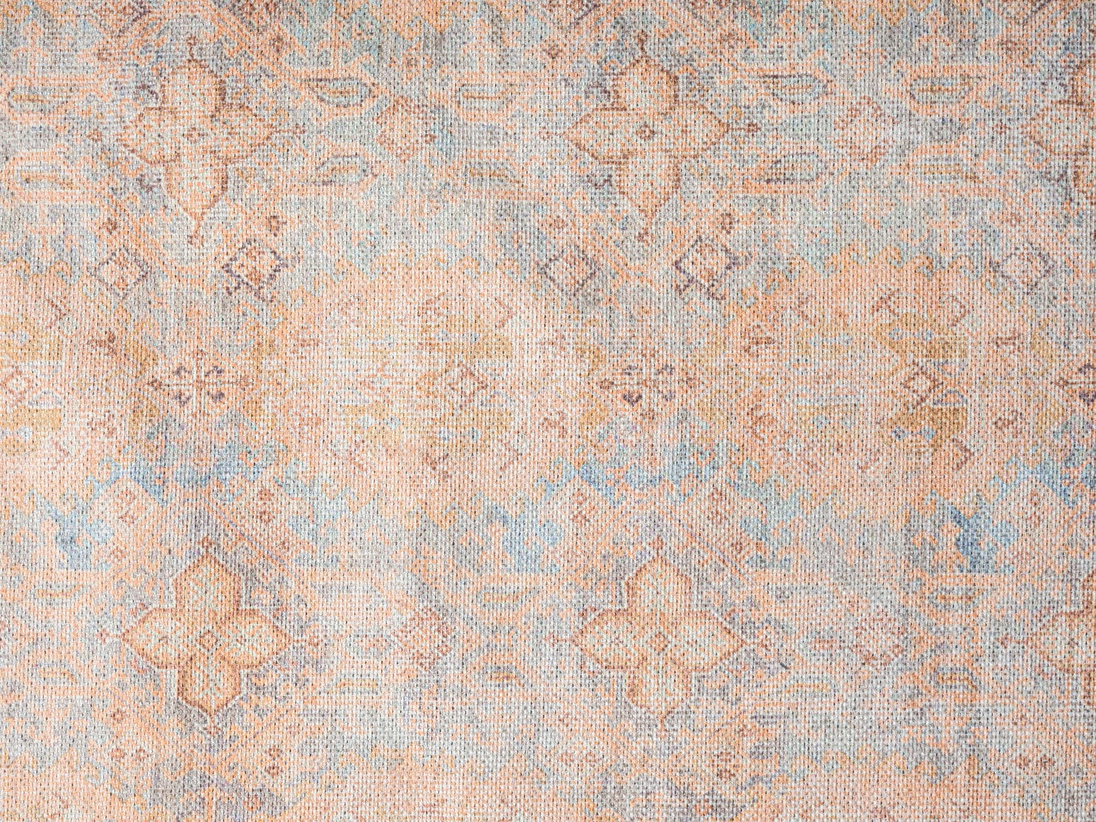 Narem Pink Orange and Blue Traditional Distressed Washable Runner Rug - Image 9