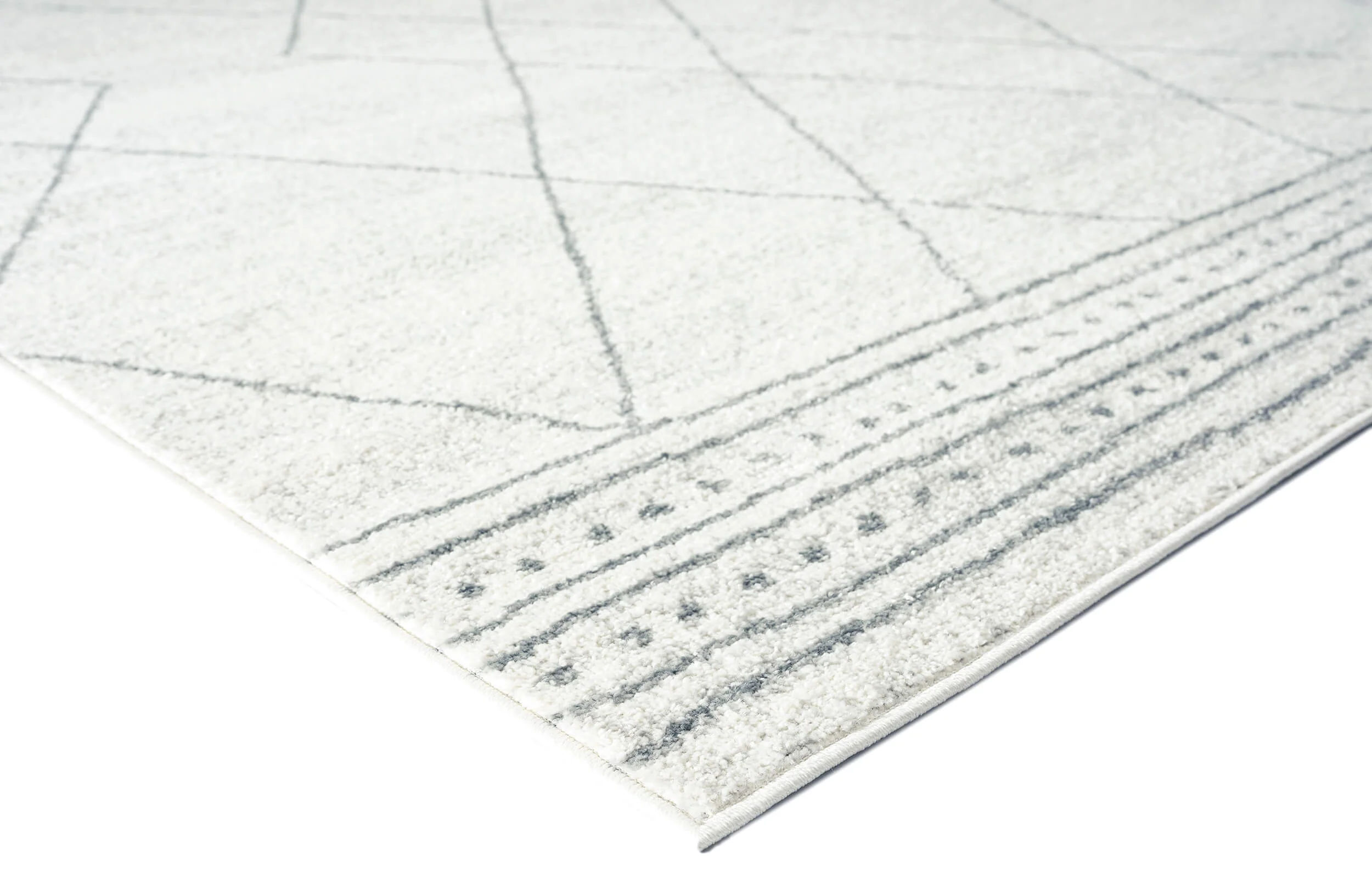 Naroa Grey and Ivory Diamond Tribal Rug - Image 7
