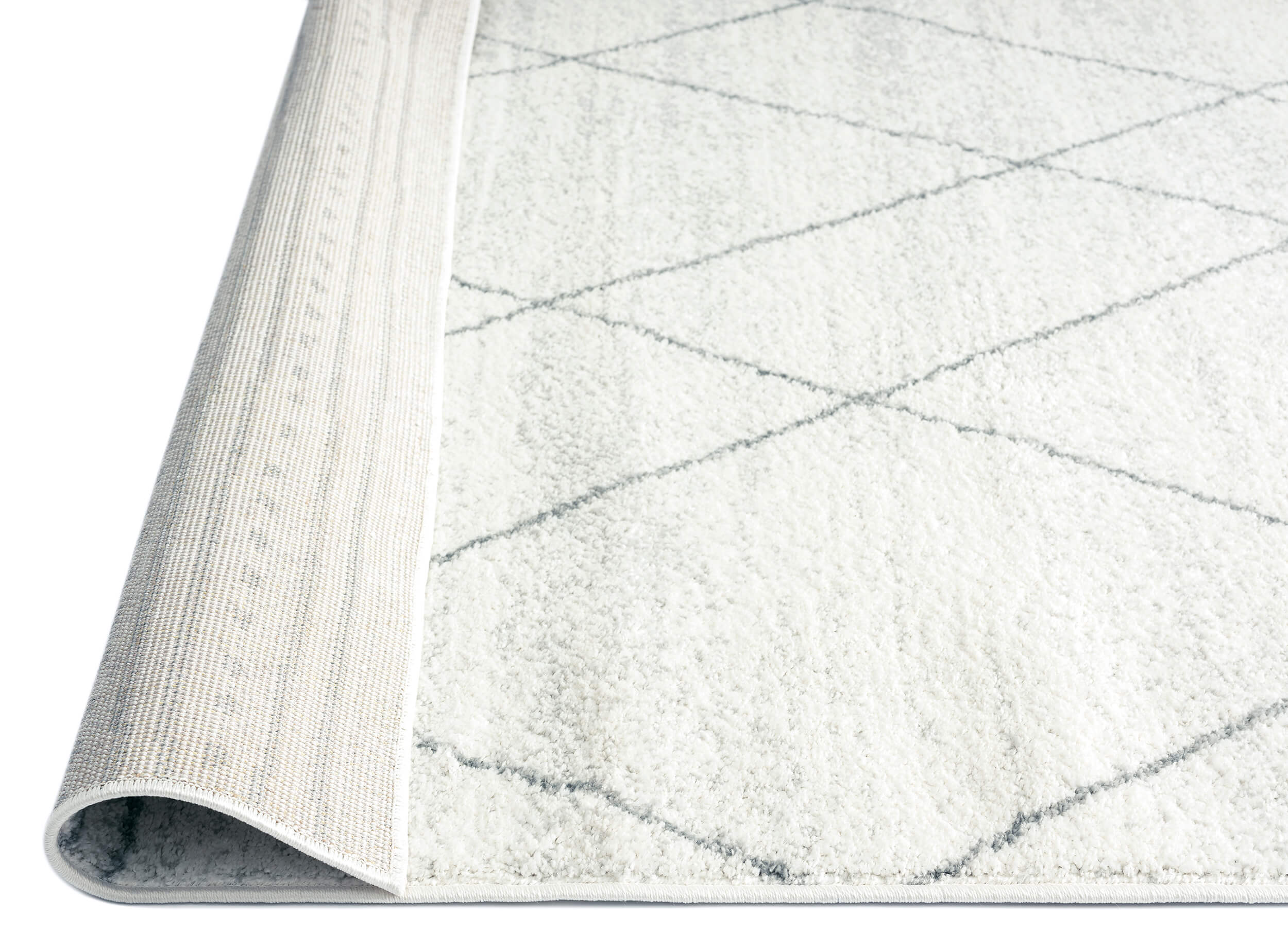 Naroa Grey and Ivory Diamond Tribal Rug - Image 9