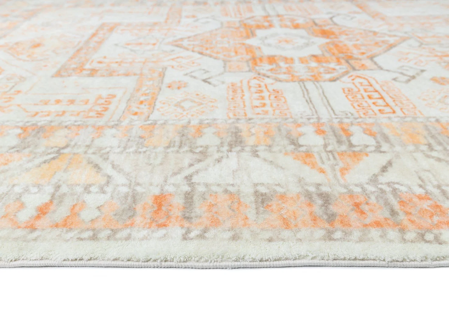 Natalya Orange and Cream Transitional Washable Rug - Image 18