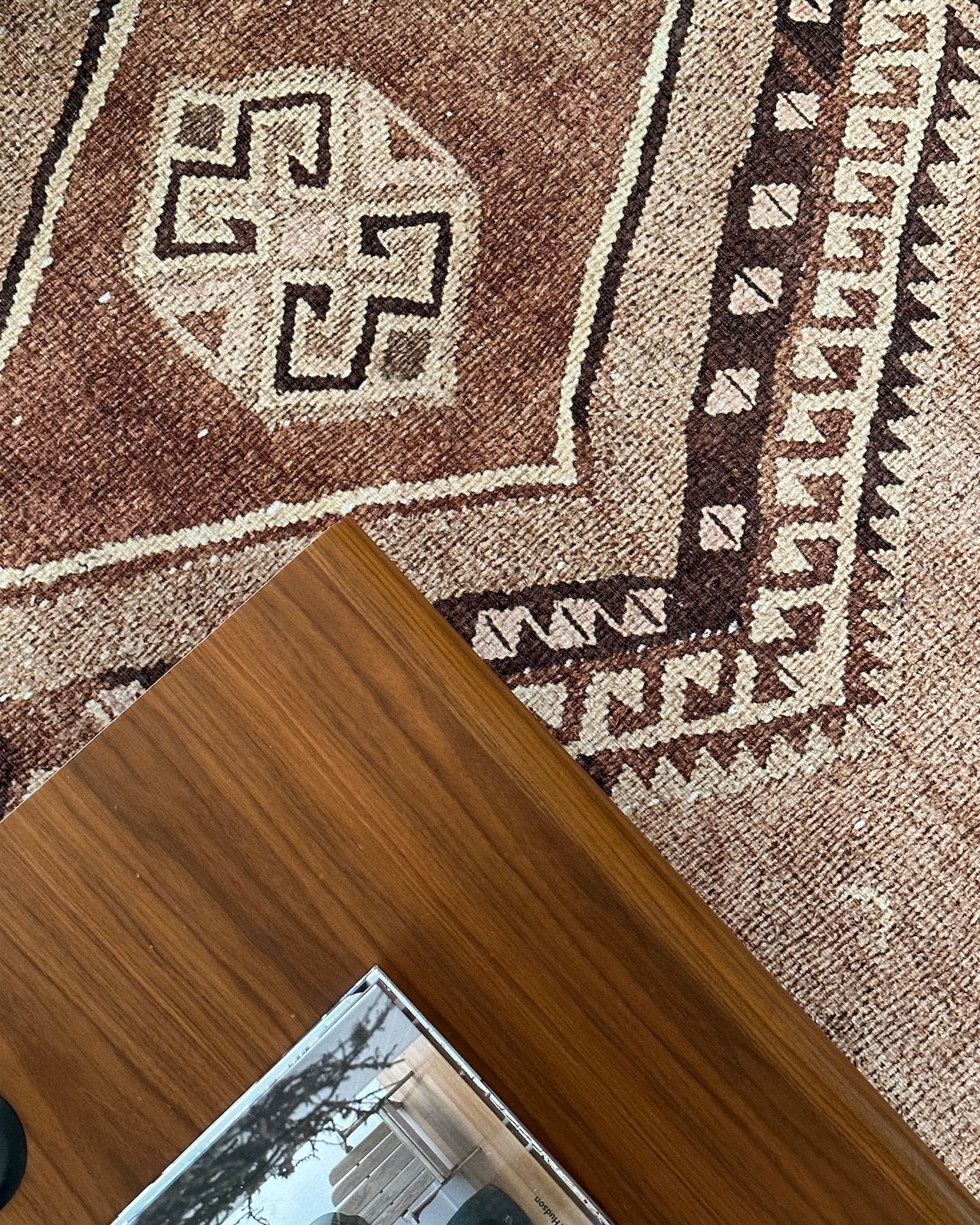 Necha Beige and Brown Tribal Washable Rug - Image 3