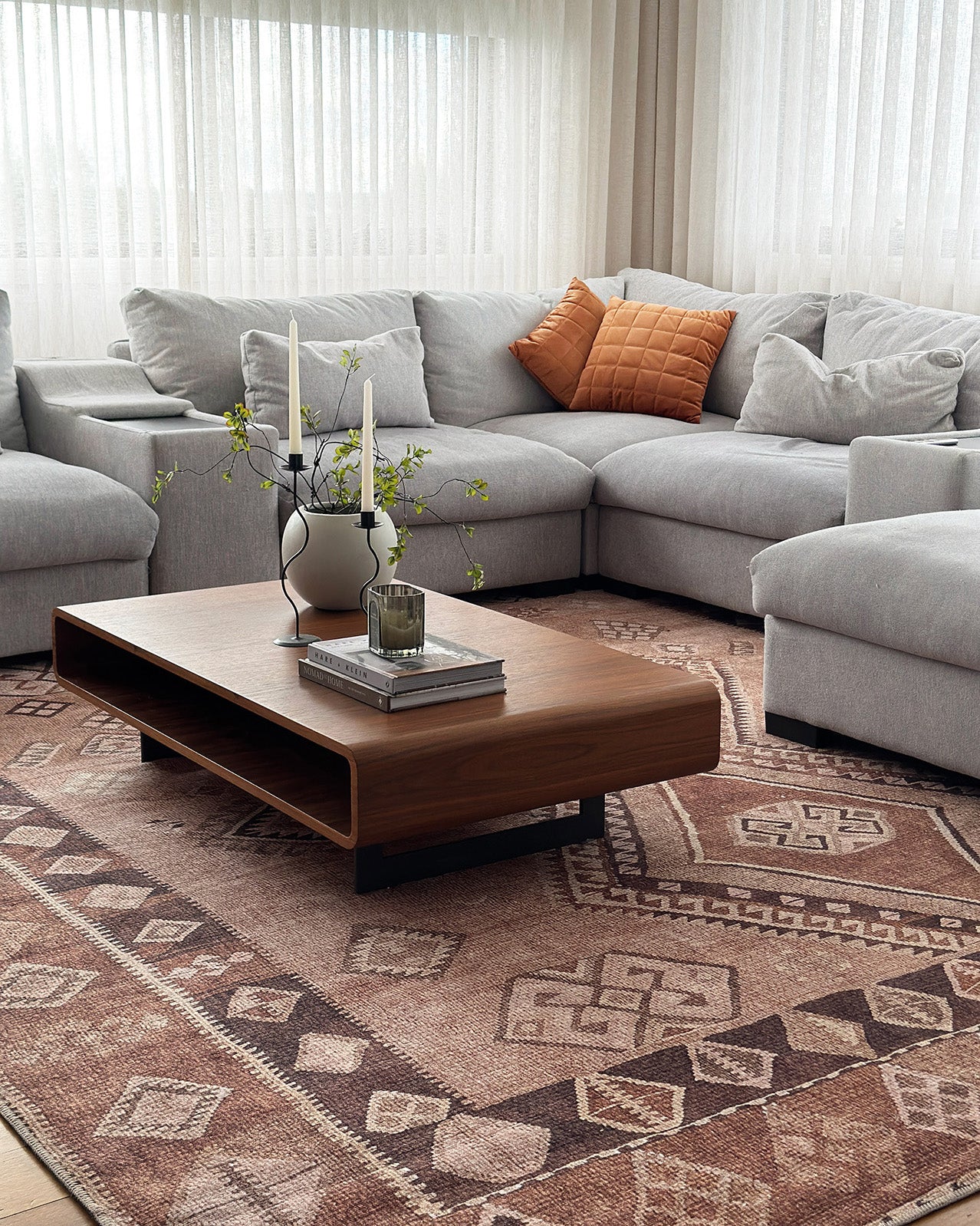 Necha Beige and Brown Tribal Washable Rug - Image 6