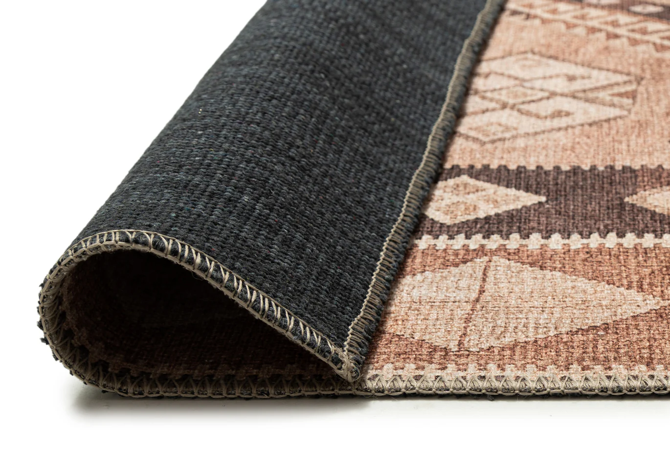 Necha Beige and Brown Tribal Washable Rug - Image 9