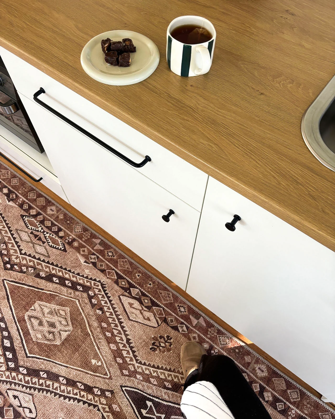 Necha Beige and Brown Tribal Washable Runner Rug - Image 3