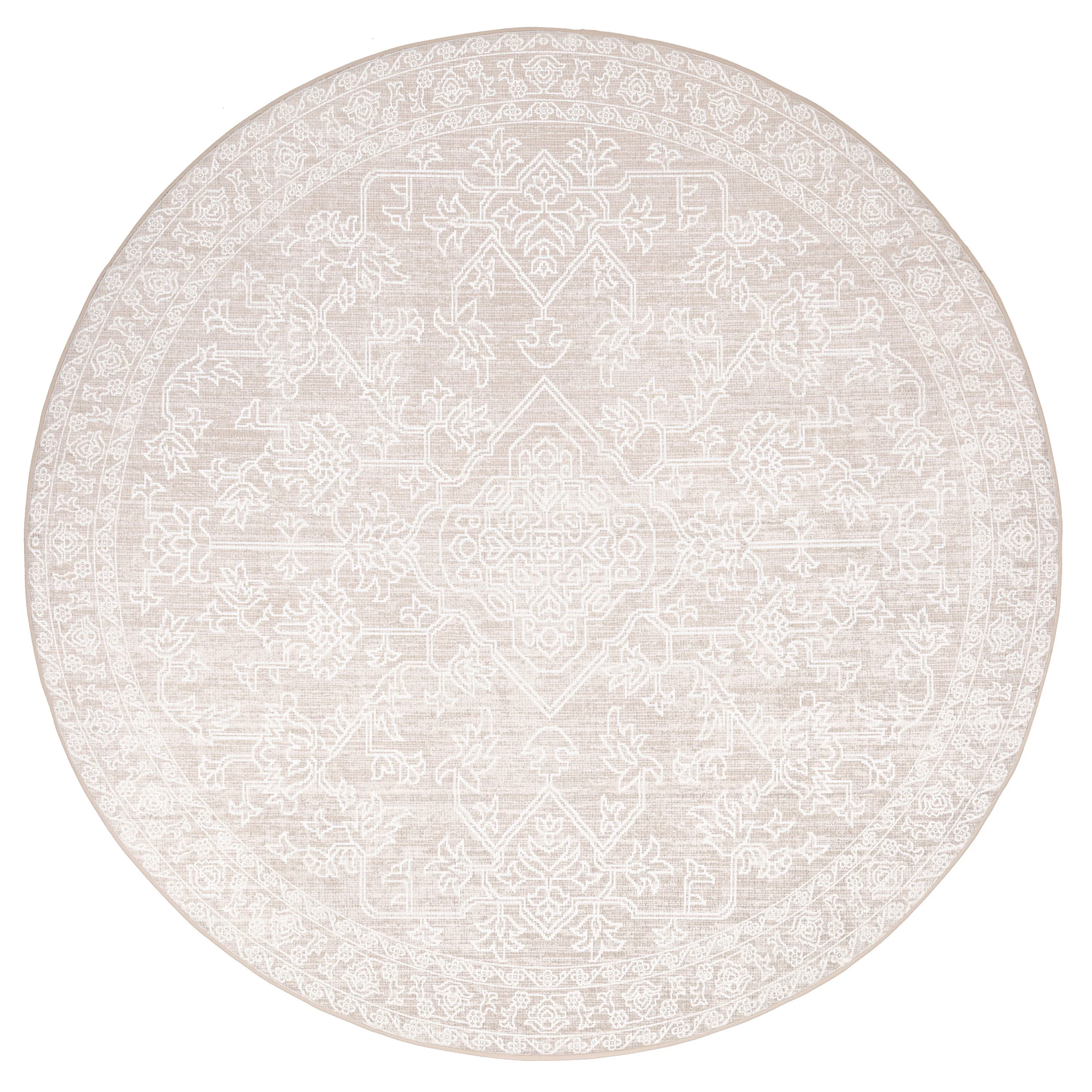 Neci Neutral Cream Plush Rollie Pollie Round Playmat