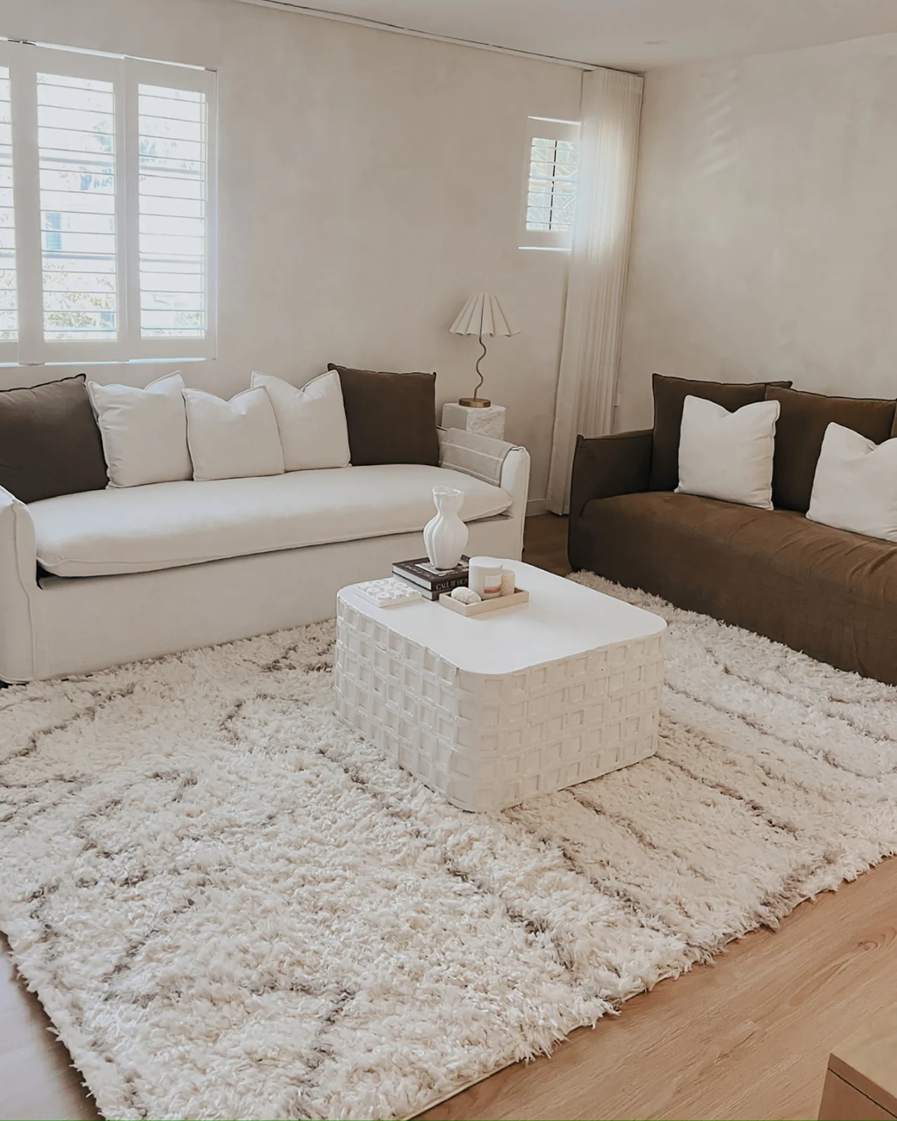 Neriza Cream & Beige Tribal Shag Rug - Image 2