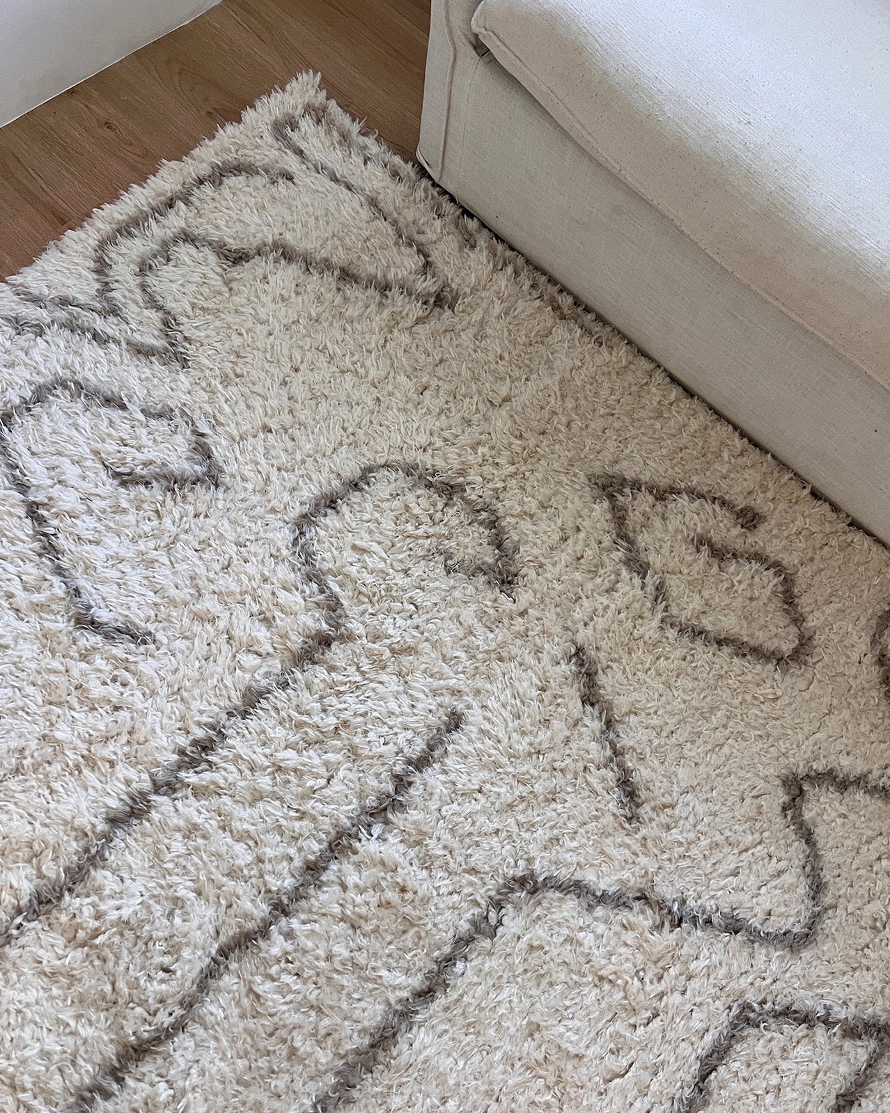 Neriza Cream & Beige Tribal Shag Rug - Image 3