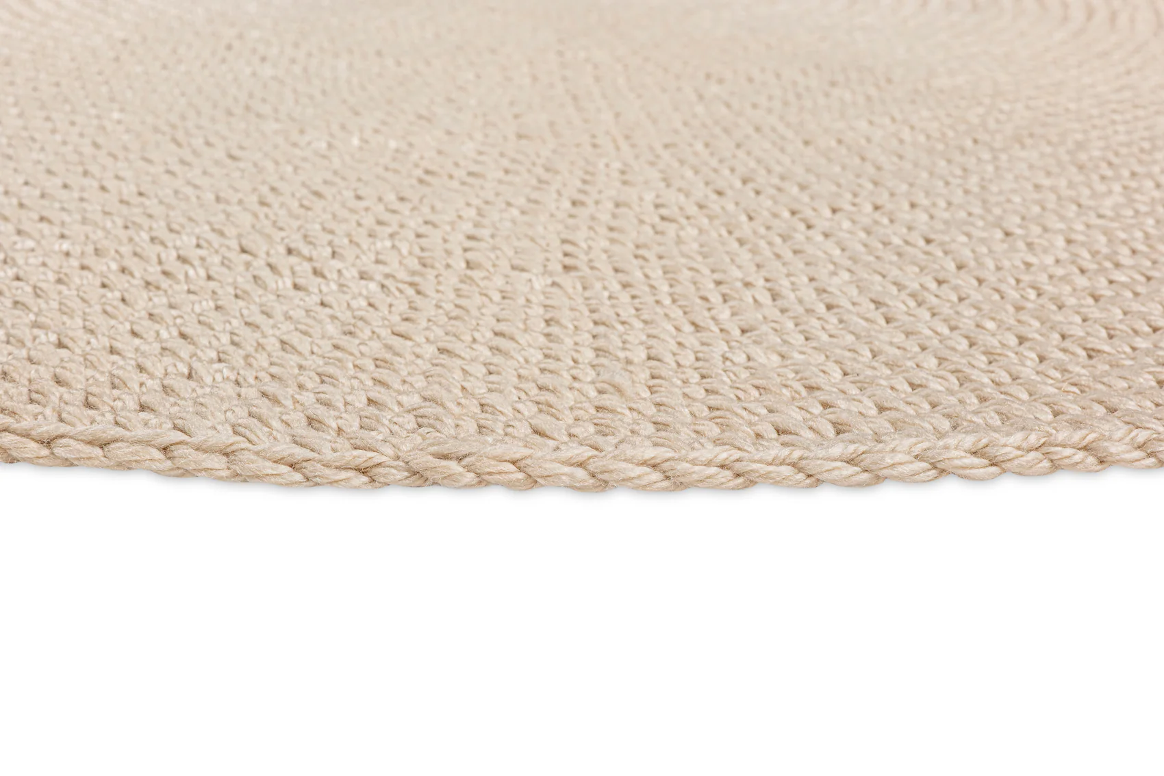 Nessa Beige Crochet Indoor Outdoor Round Rug - Image 10