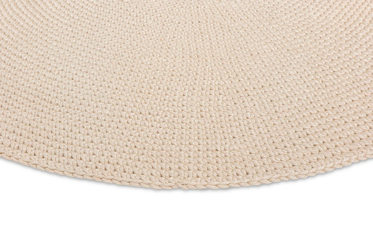 Nessa Beige Crochet Indoor Outdoor Round Rug - Image 7