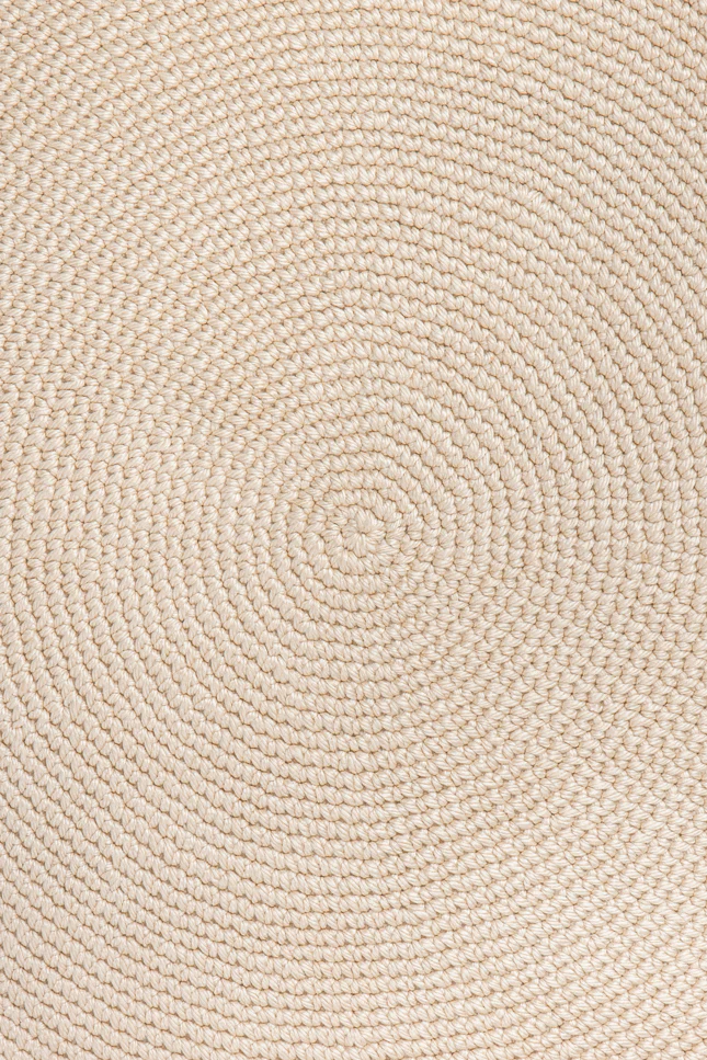 Nessa Beige Crochet Indoor Outdoor Round Rug - Image 9