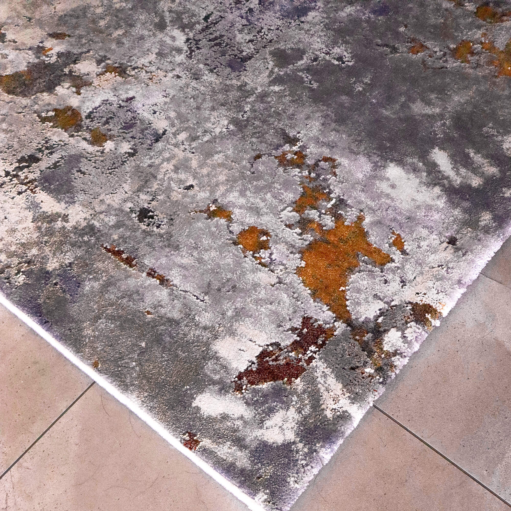 Neve Blue Grey and Bronze Transitional Motif Rug - Image 10