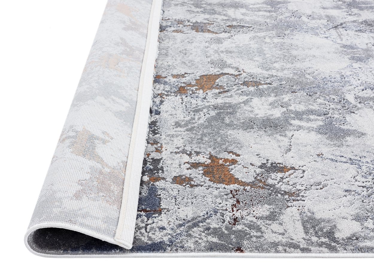 Neve Blue Grey and Bronze Transitional Motif Rug - Image 13