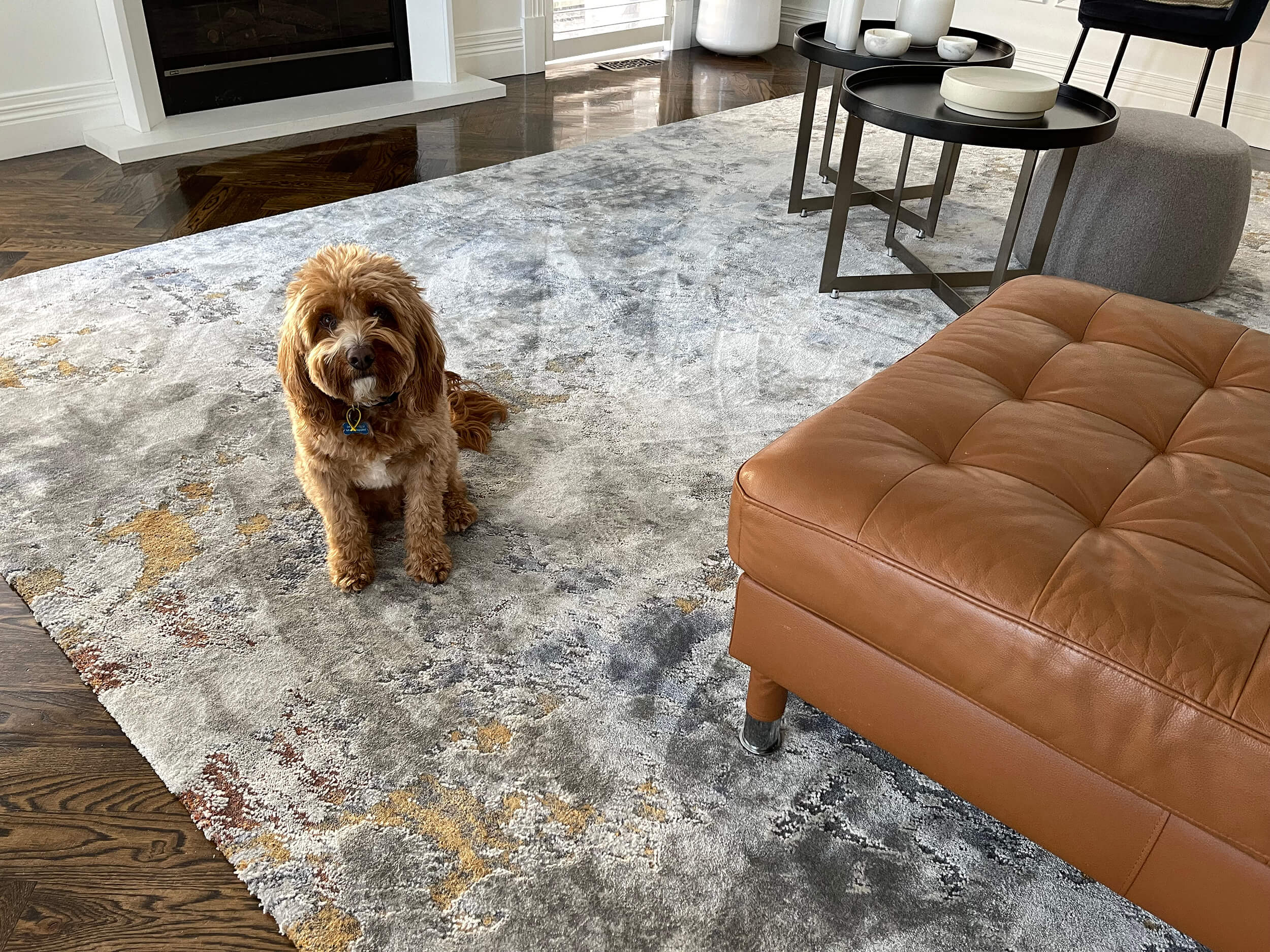 Neve Blue Grey and Bronze Transitional Motif Rug - Image 4