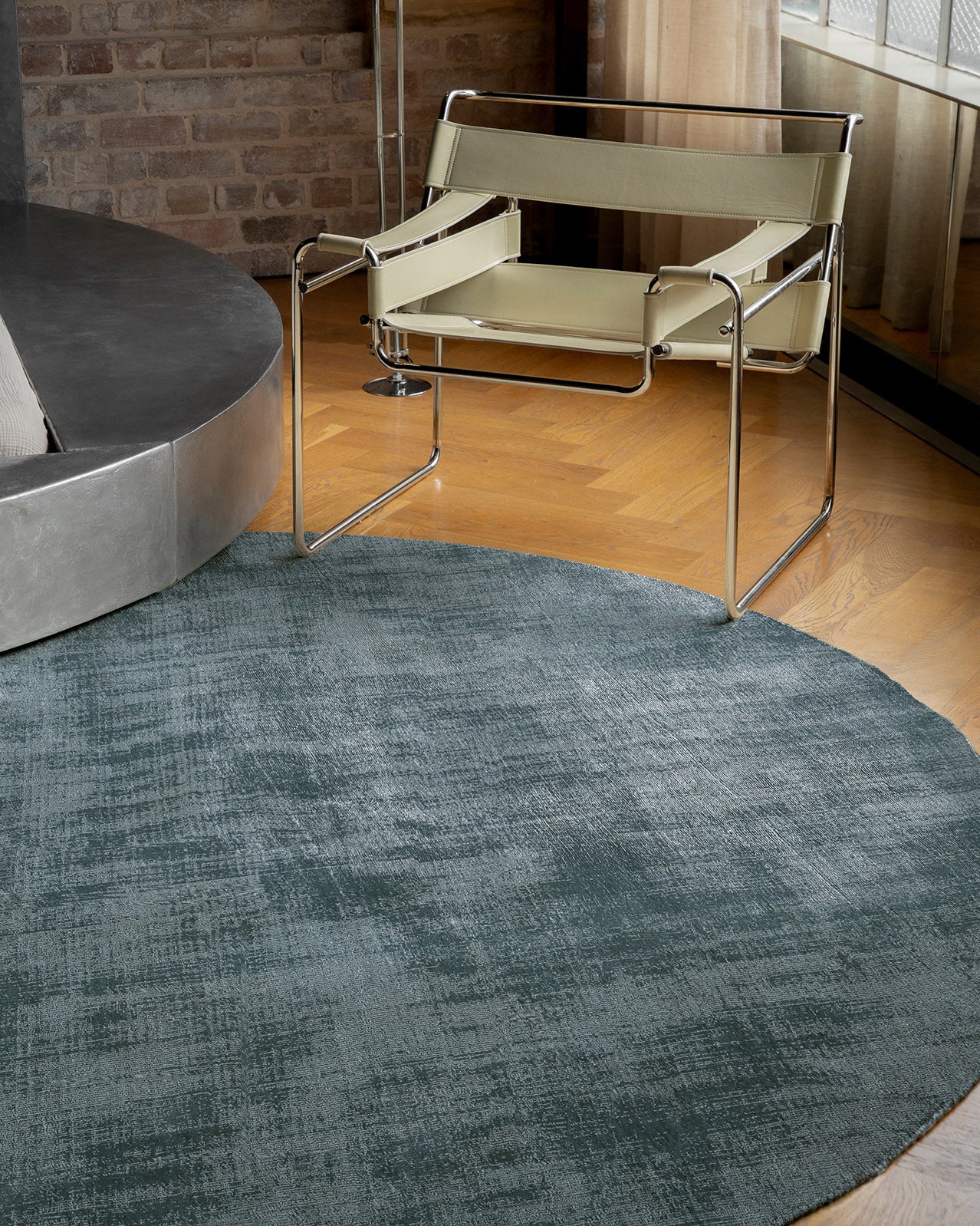 Nico Turquoise Handwoven Round Rug - Image 5