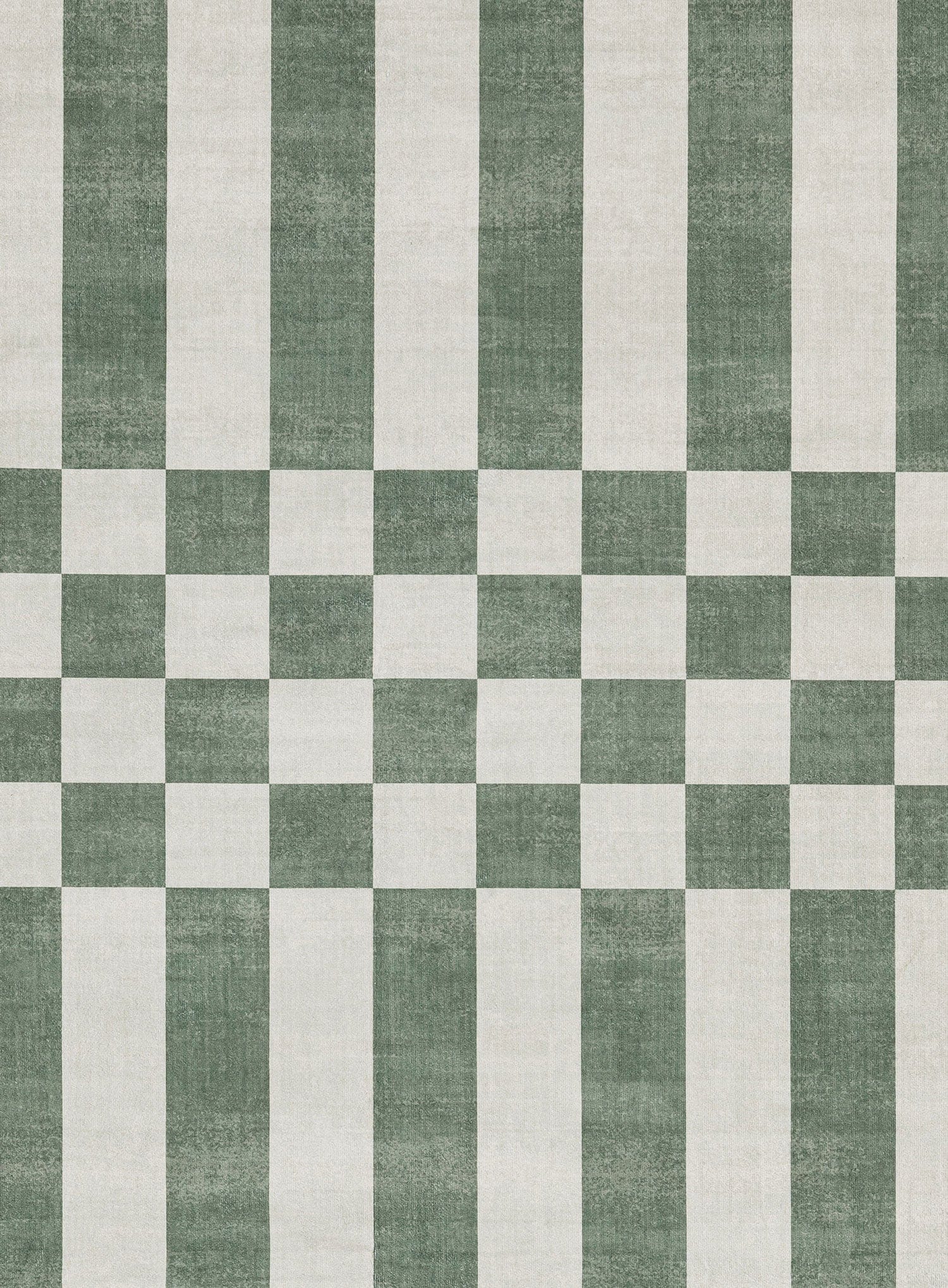 Nicolette Green and White Checkered and Striped Washable Rug - Image 10