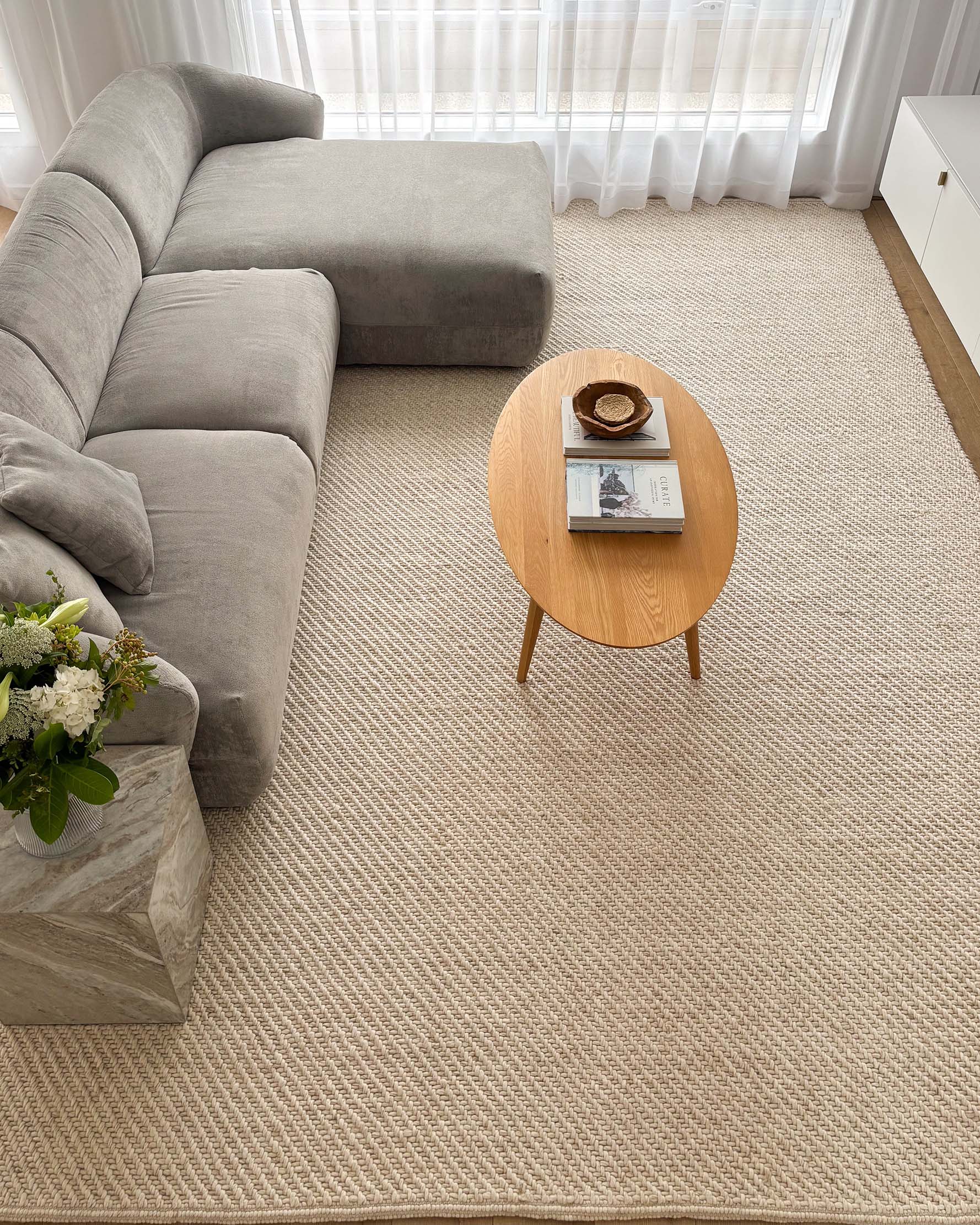 Noemie Cream and Beige Chunky Wool Rug - Image 12