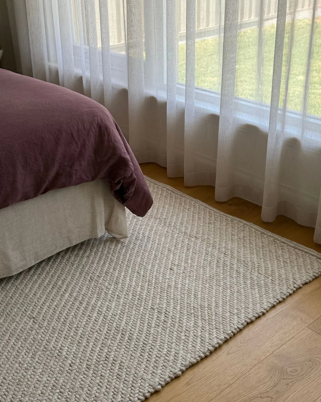 Noemie Cream and Beige Chunky Wool Rug - Image 4