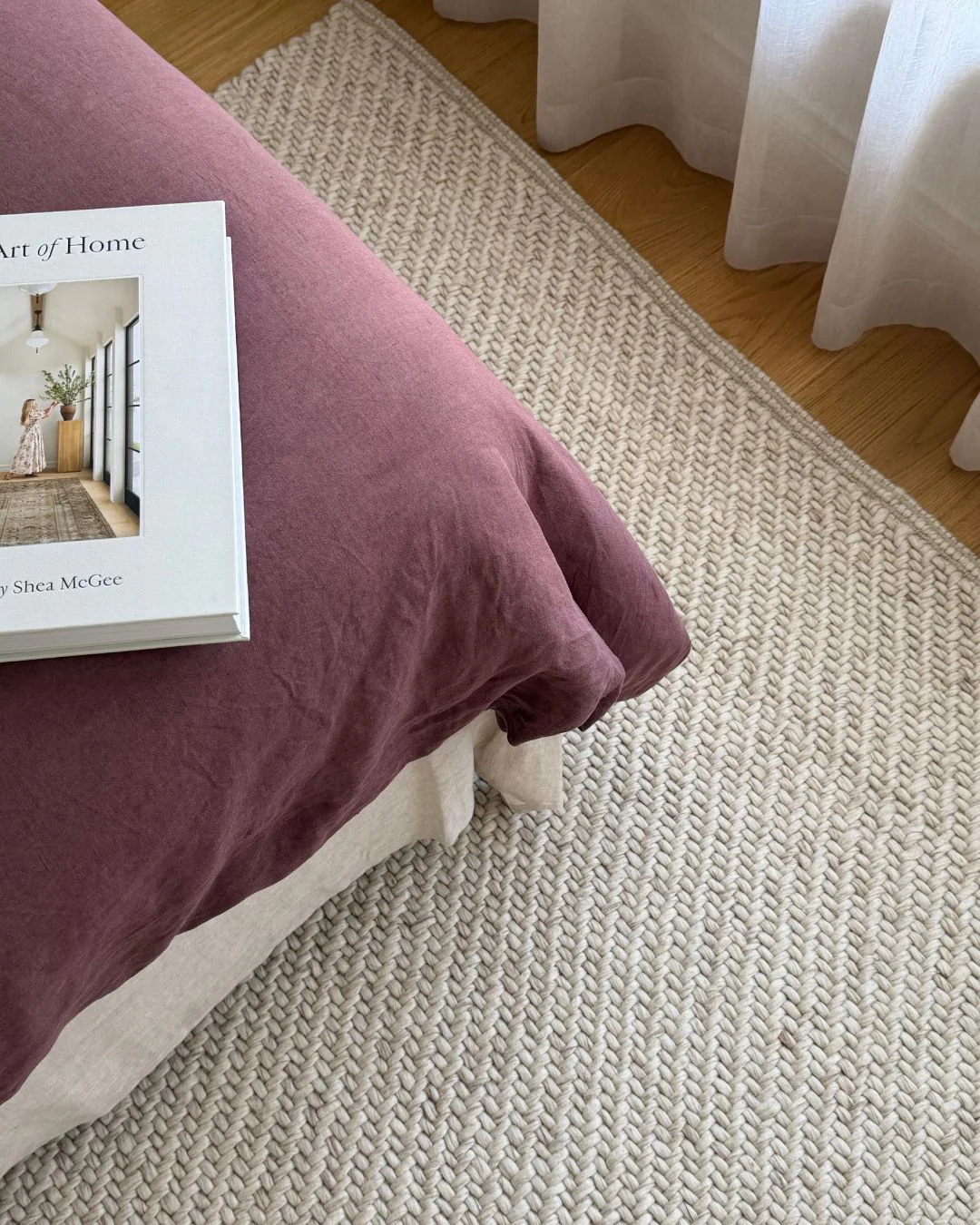 Noemie Cream and Beige Chunky Wool Rug - Image 6