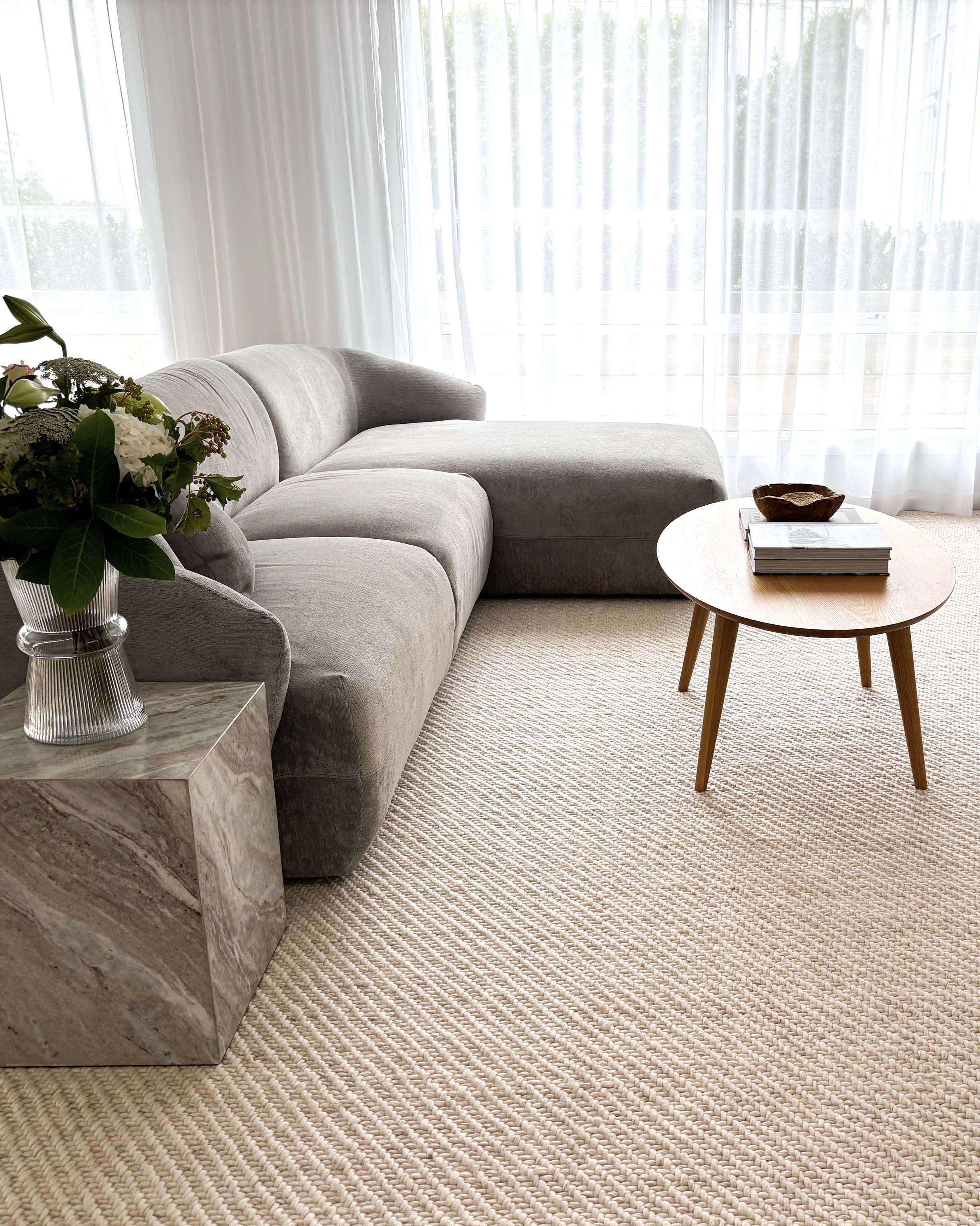 Noemie Cream and Beige Chunky Wool Rug - Image 7