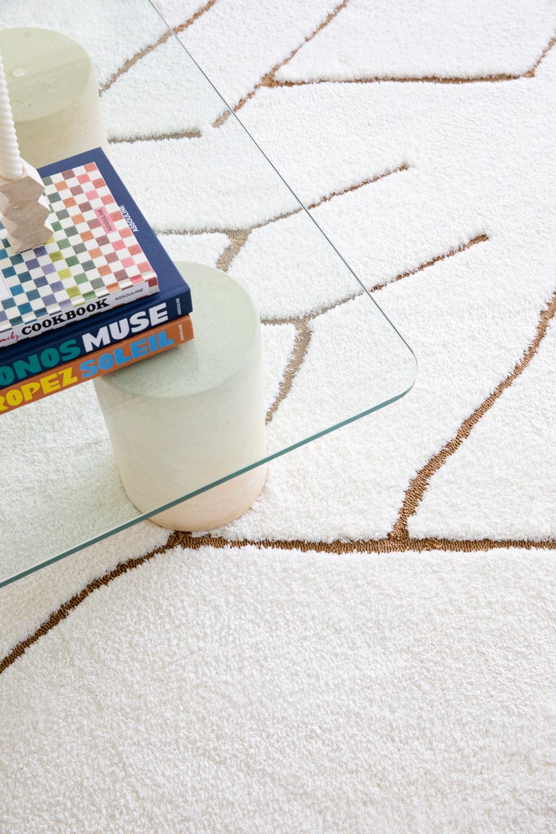 Nyla Cream and Gold Tribal Shag Rug - Image 12