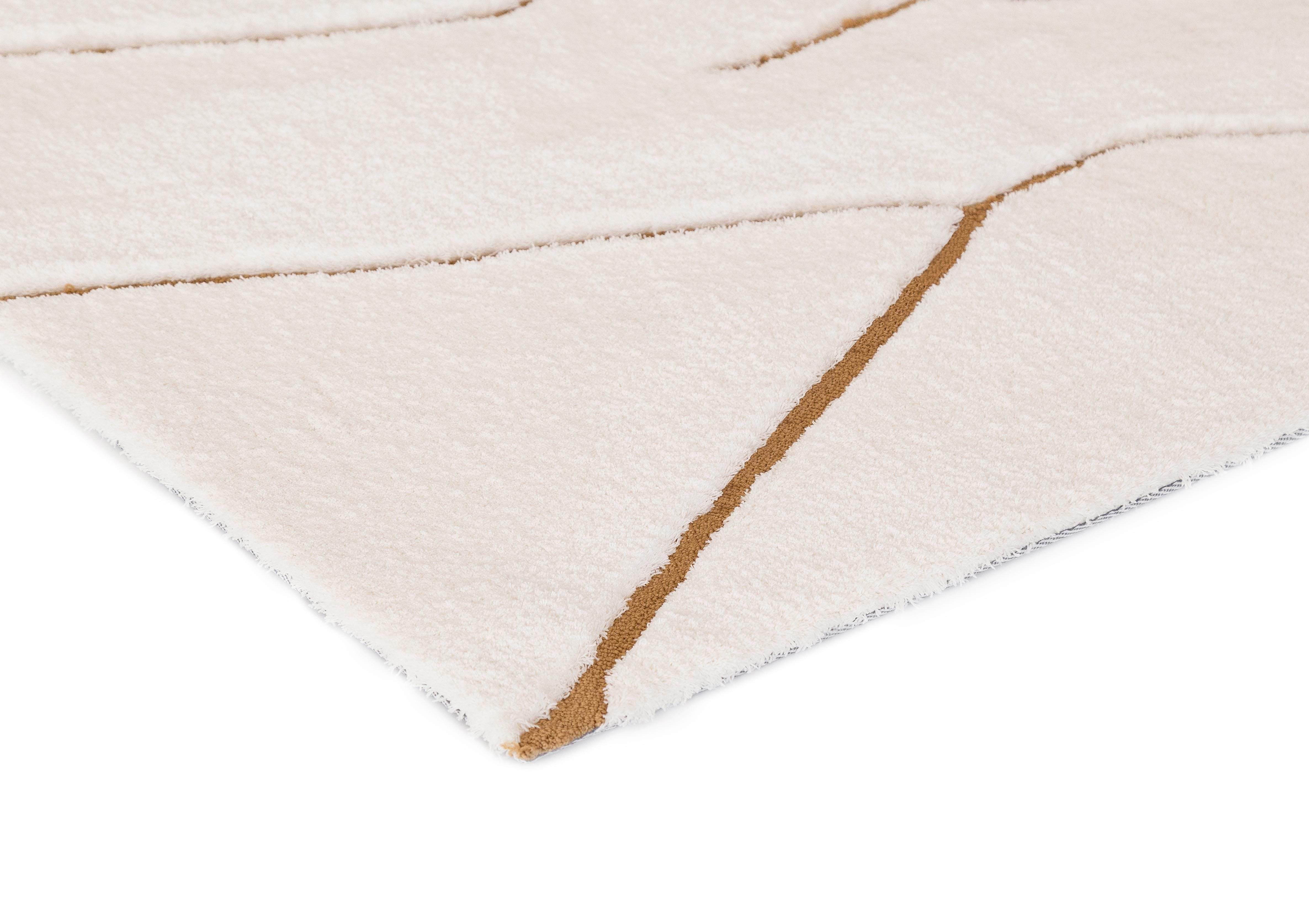 Nyla Cream and Gold Tribal Shag Rug - Image 14