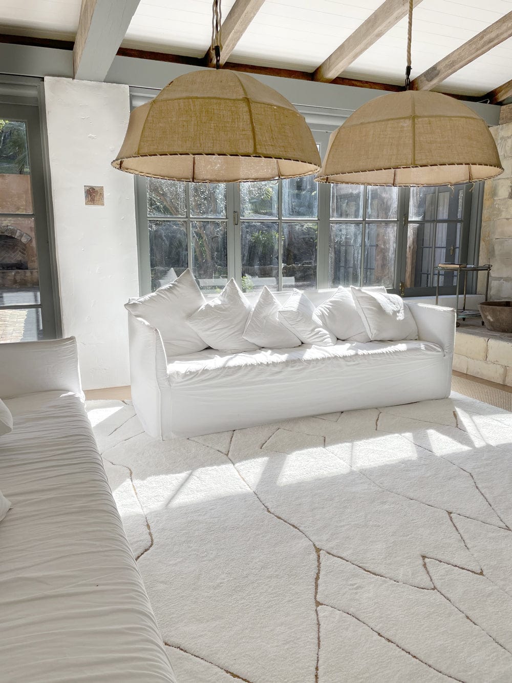 Nyla Cream and Gold Tribal Shag Rug - Image 6