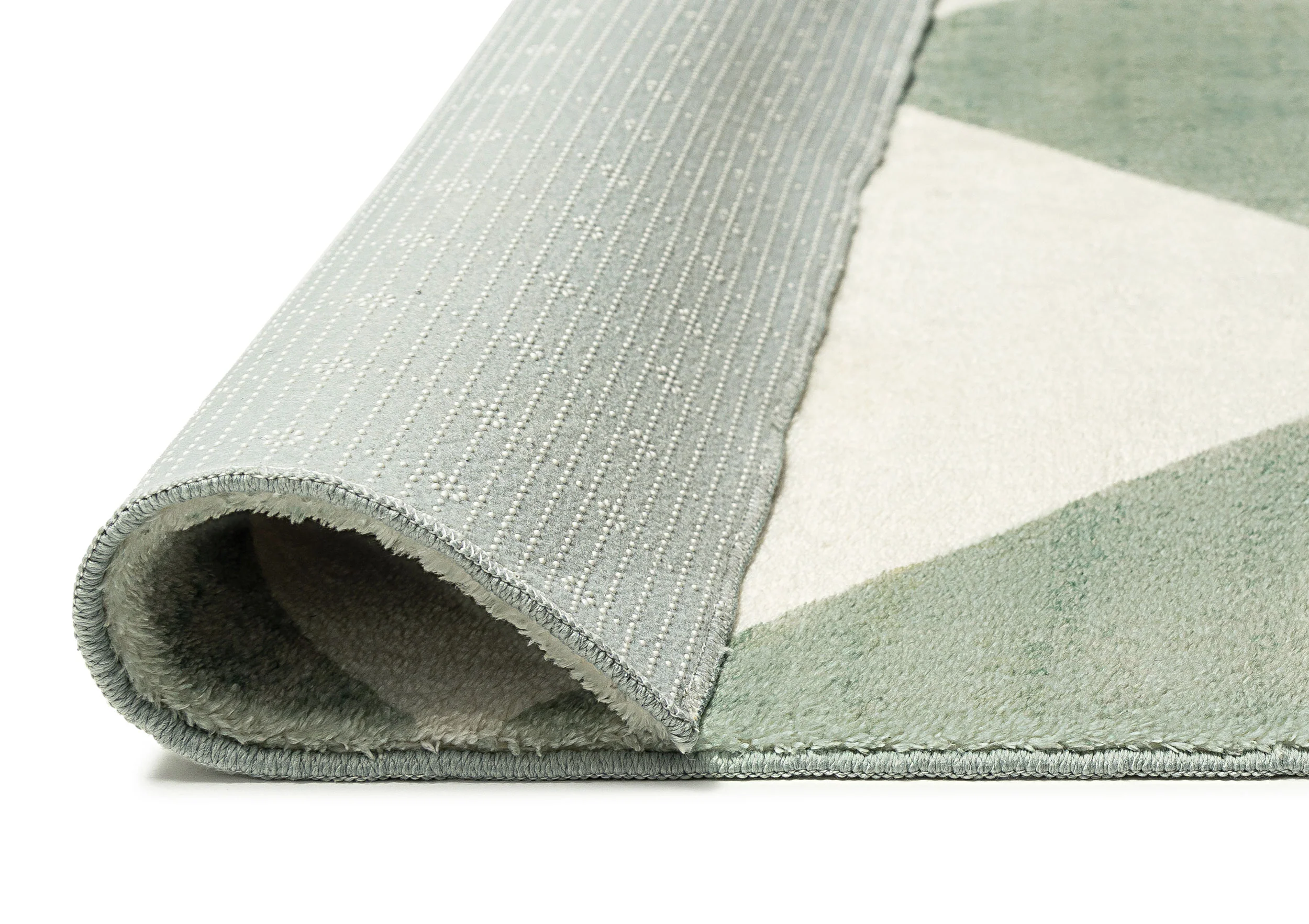 Octavia Green Cream Checkered Washable Rug - Image 19