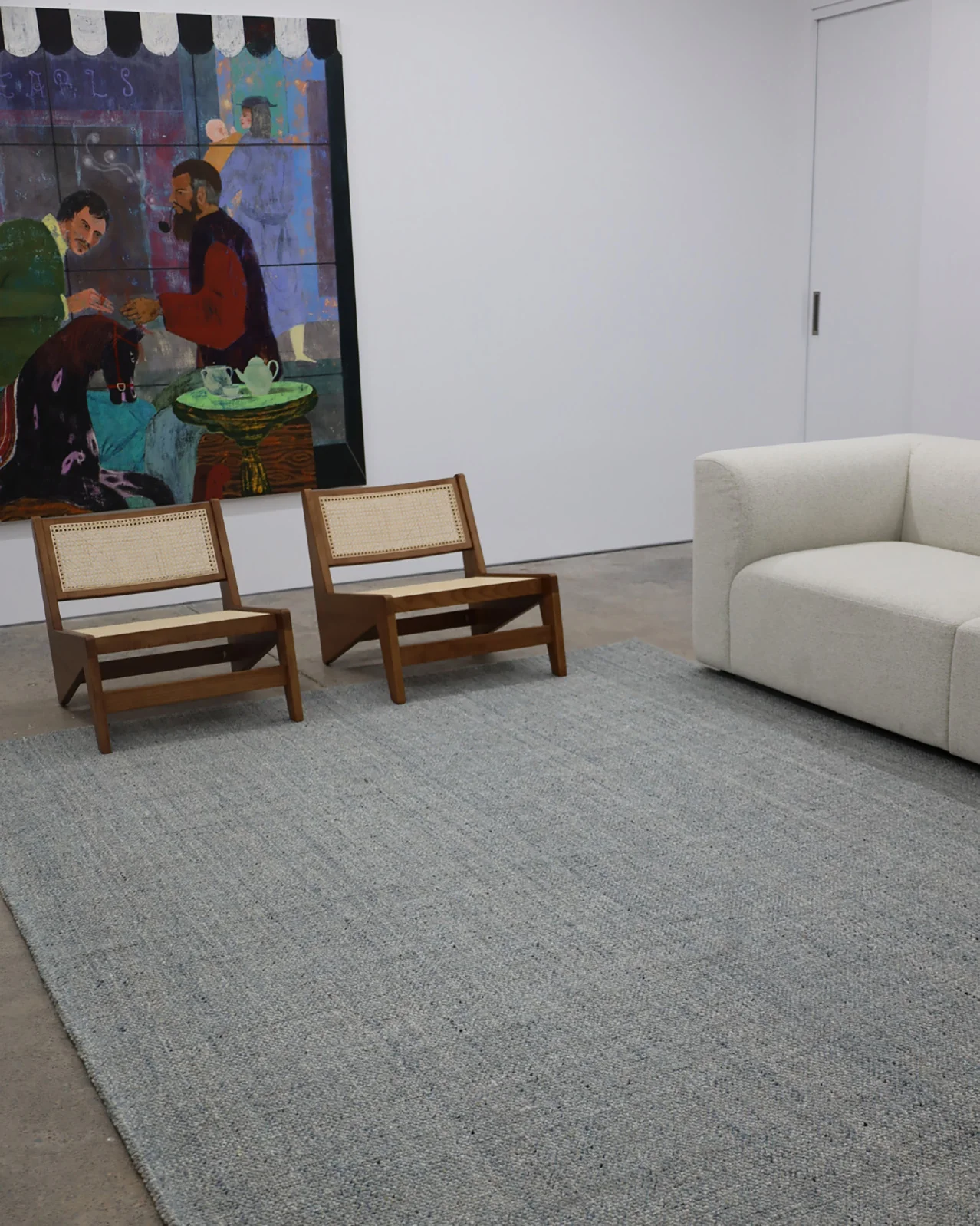 Odielle Blue Handmade Wool Rug - Image 6