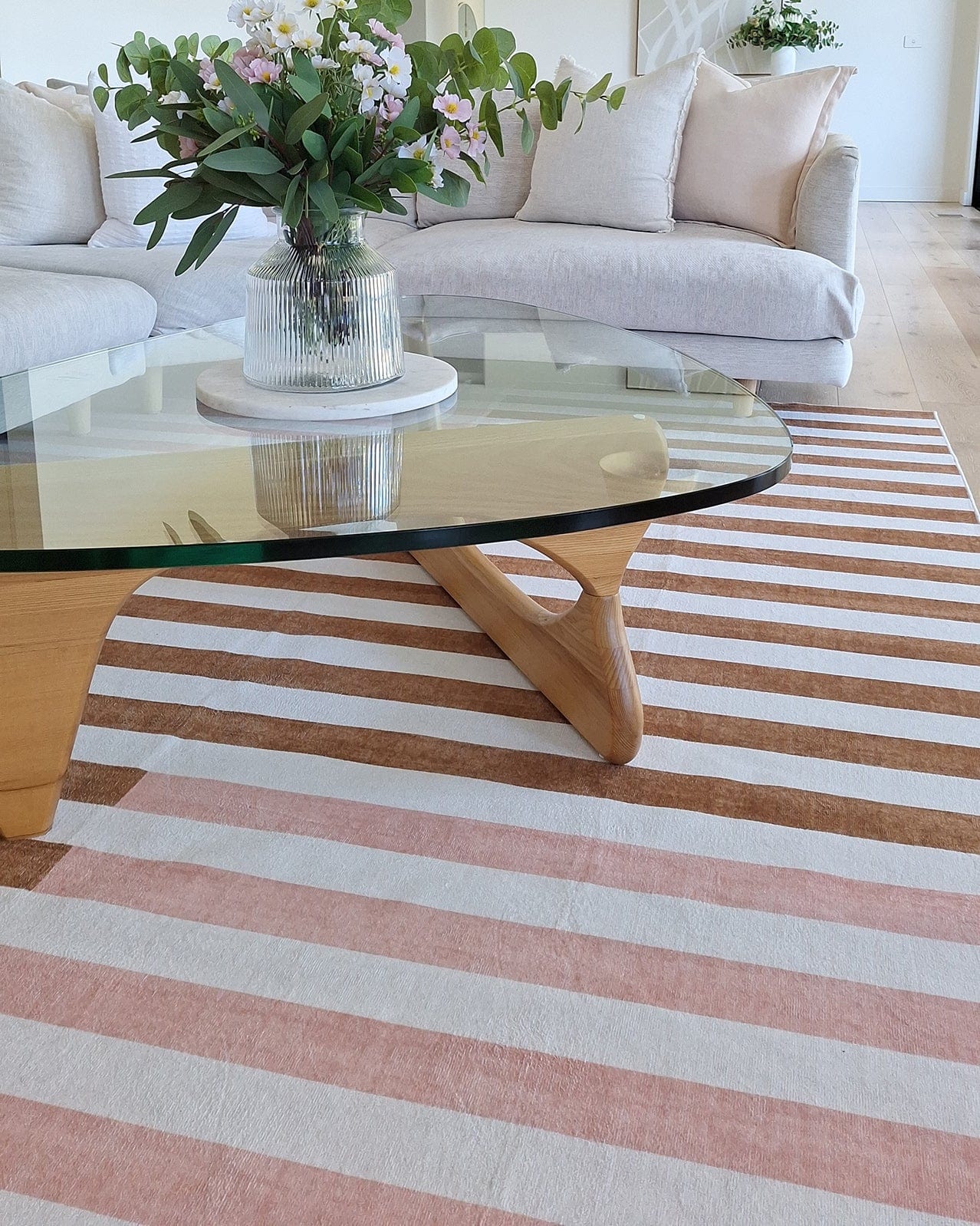 Okino Pink and Brown Washable Rug - Image 5
