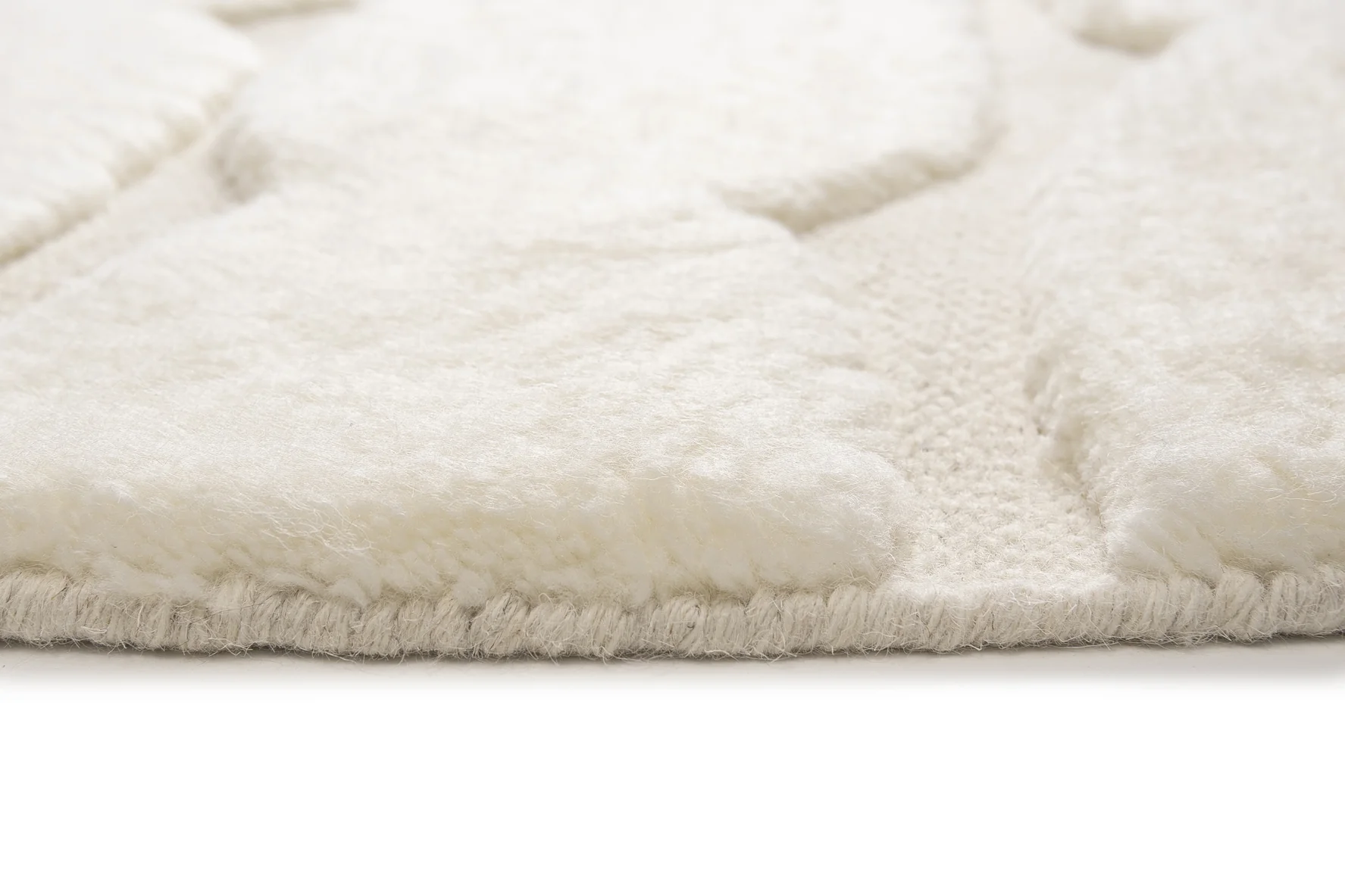 Omaira Ivory Textured Wool Round Rug - Image 11