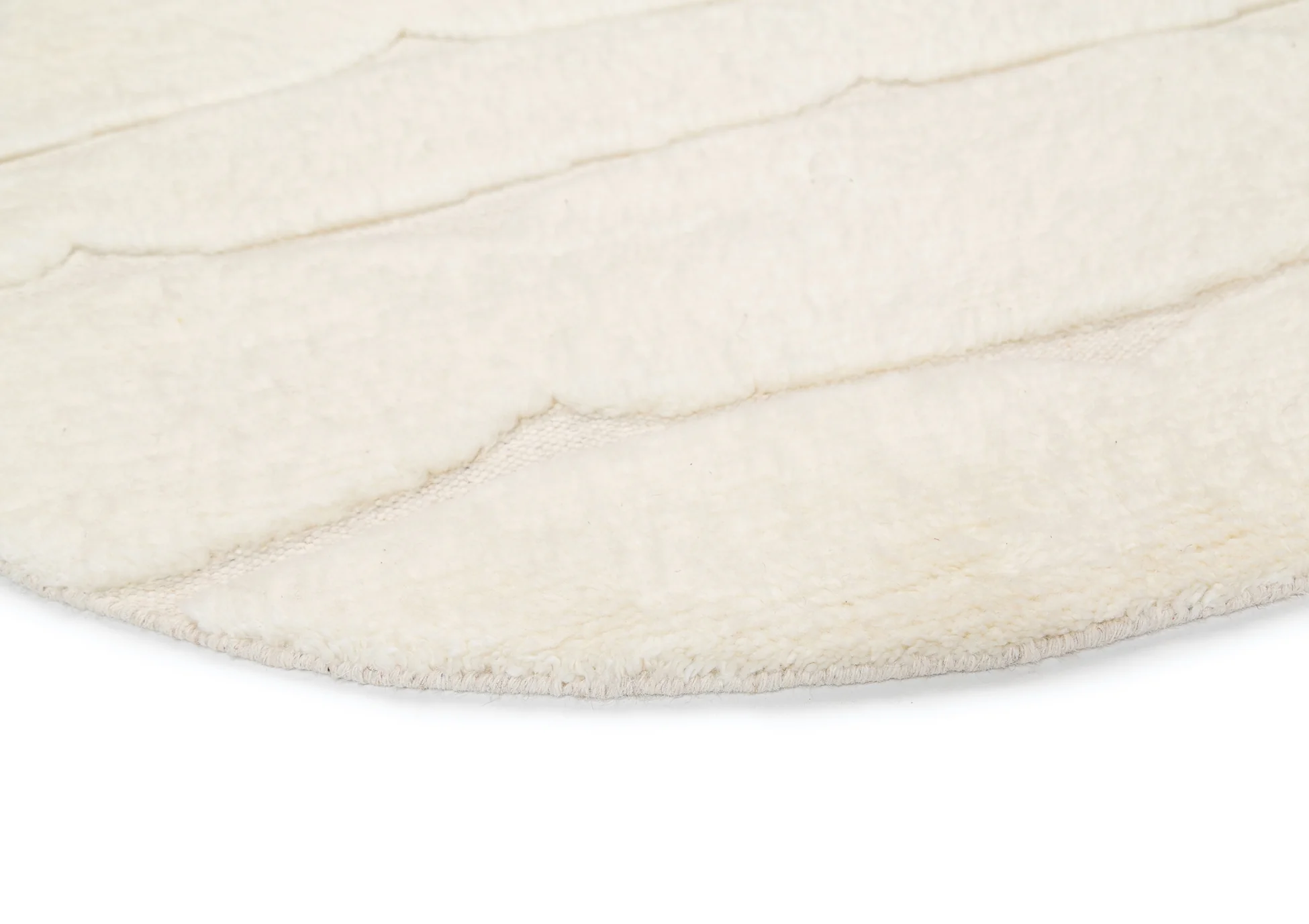 Omaira Ivory Textured Wool Round Rug - Image 8