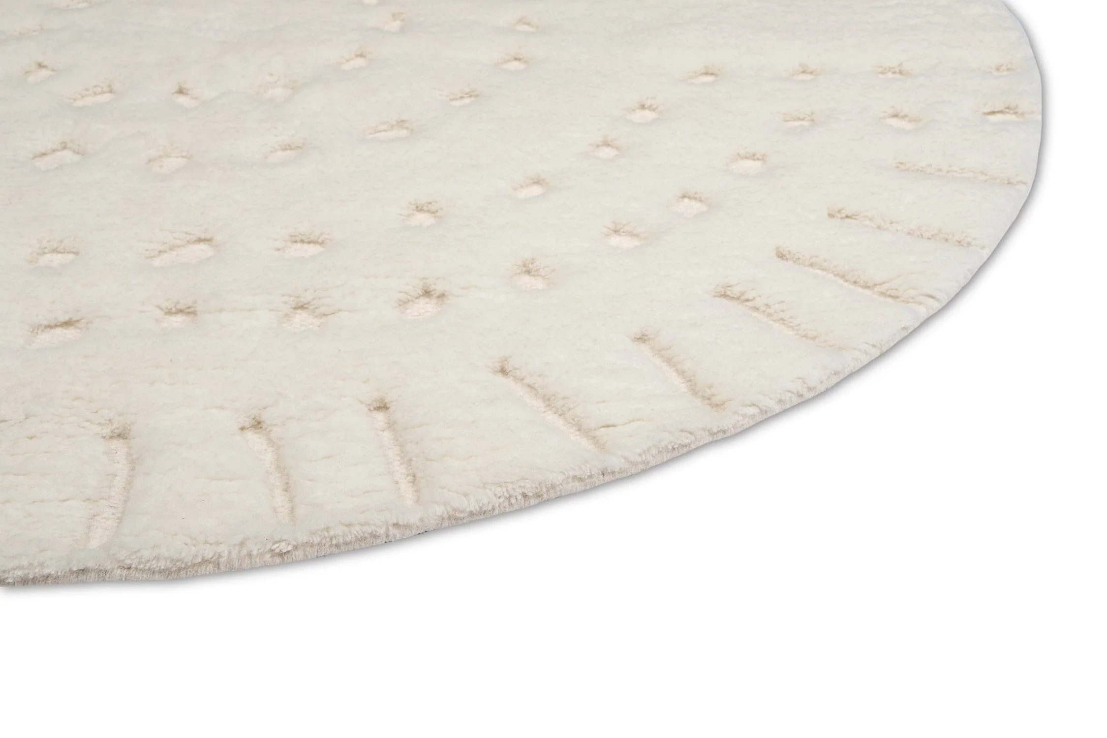 Omega Ivory Abstract Tribal Round Rug - Image 17
