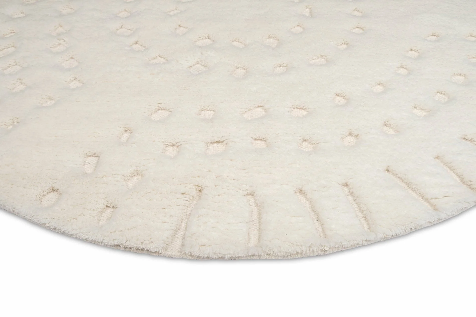Omega Ivory Abstract Tribal Round Rug - Image 18