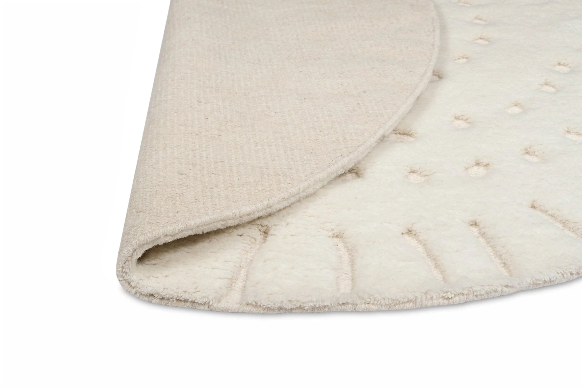 Omega Ivory Abstract Tribal Round Rug - Image 19