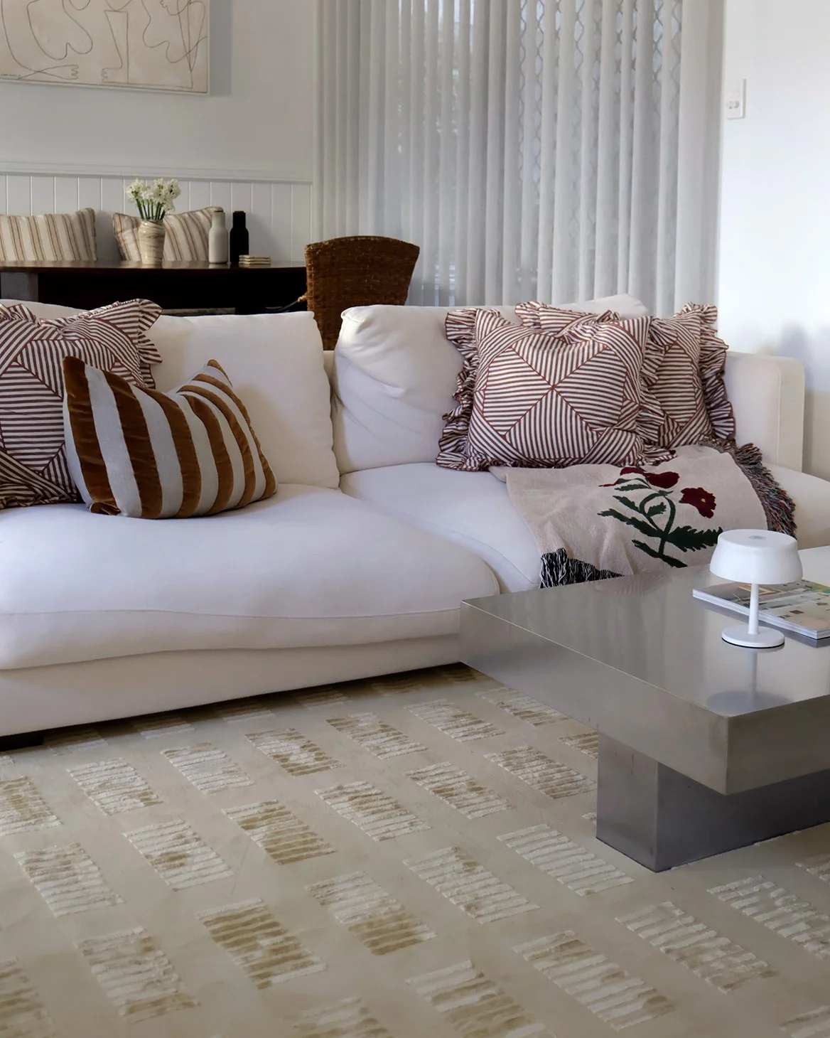 Ouargia Textured Geometric Neutral Rug - Image 3