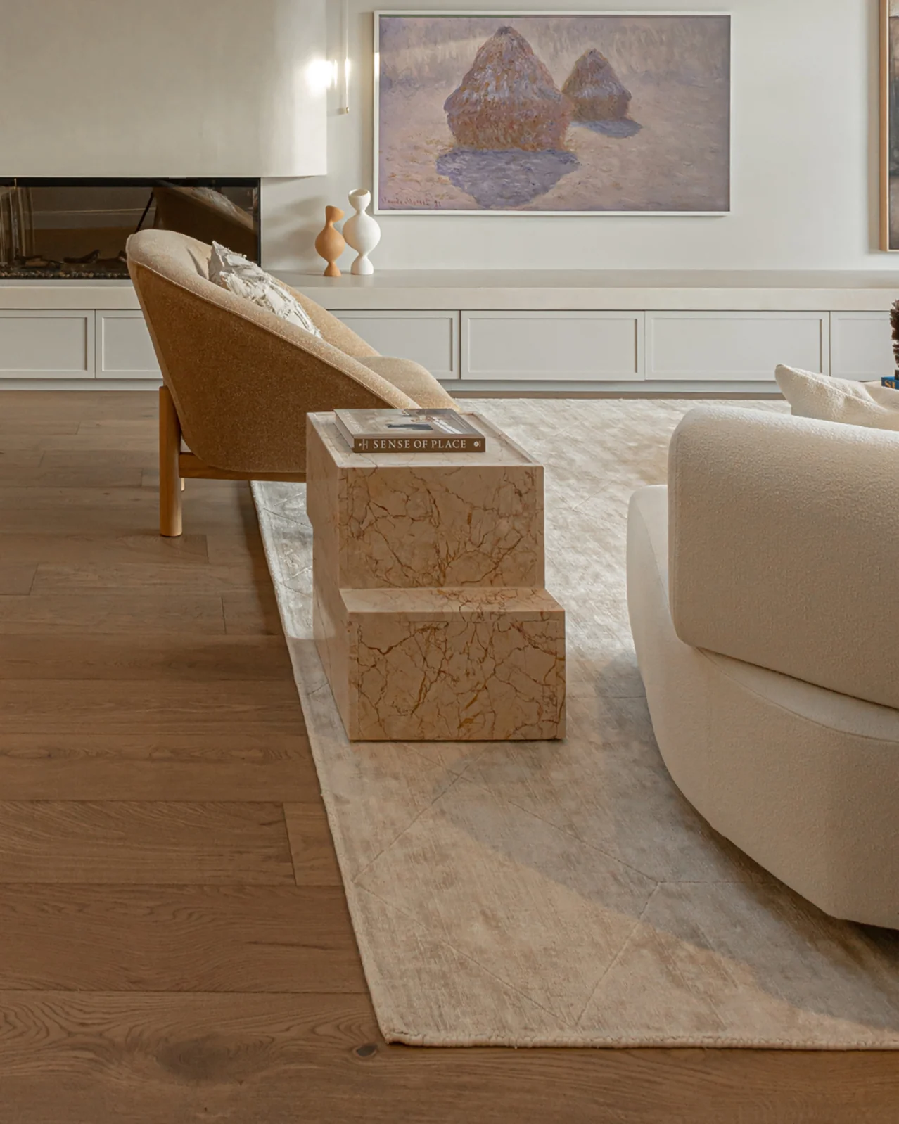 Parker Beige and Ivory Geometric Viscose Rug - Image 6