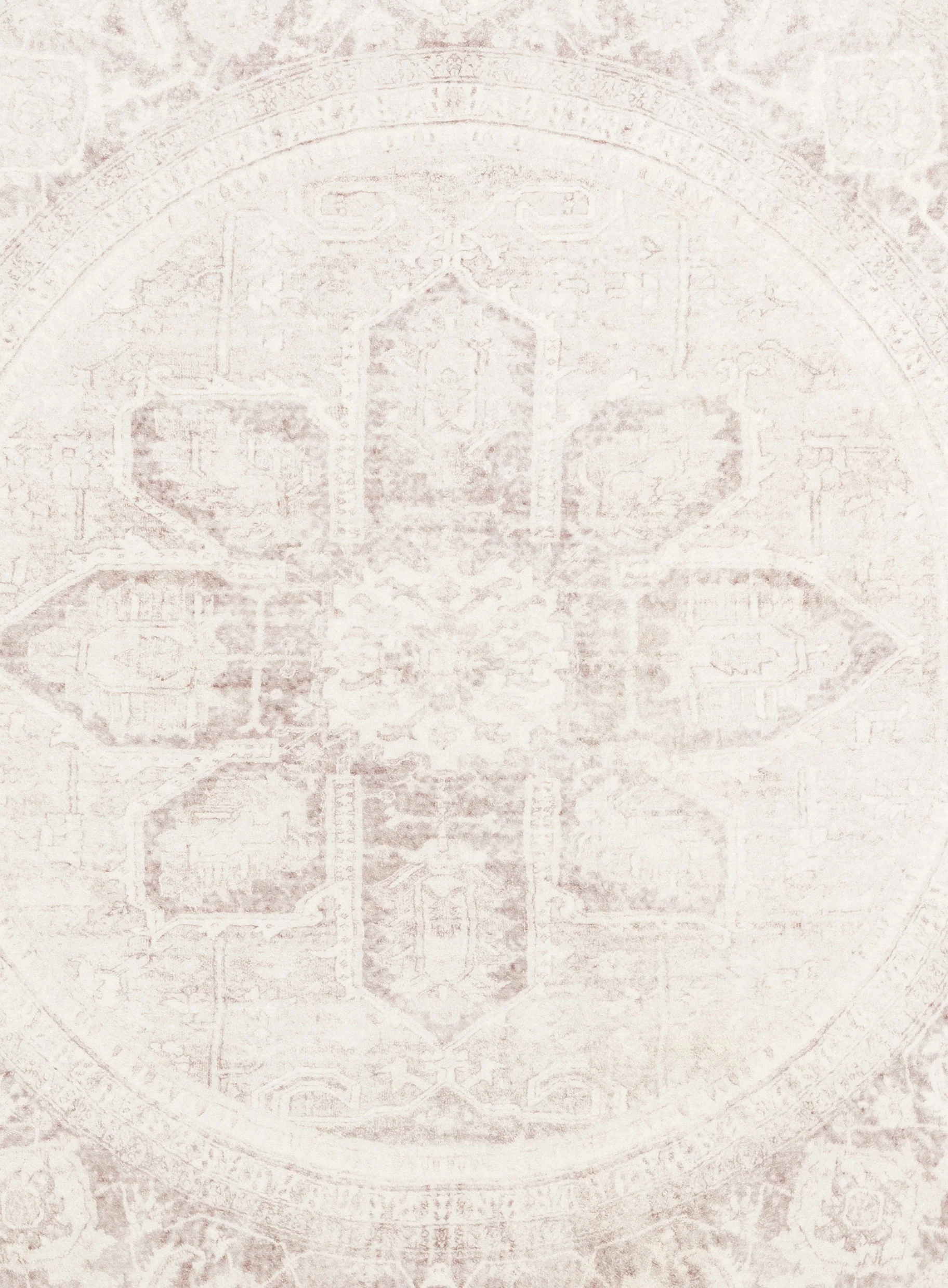 Patina Cream and Beige Distressed Washable Round Rug - Image 9