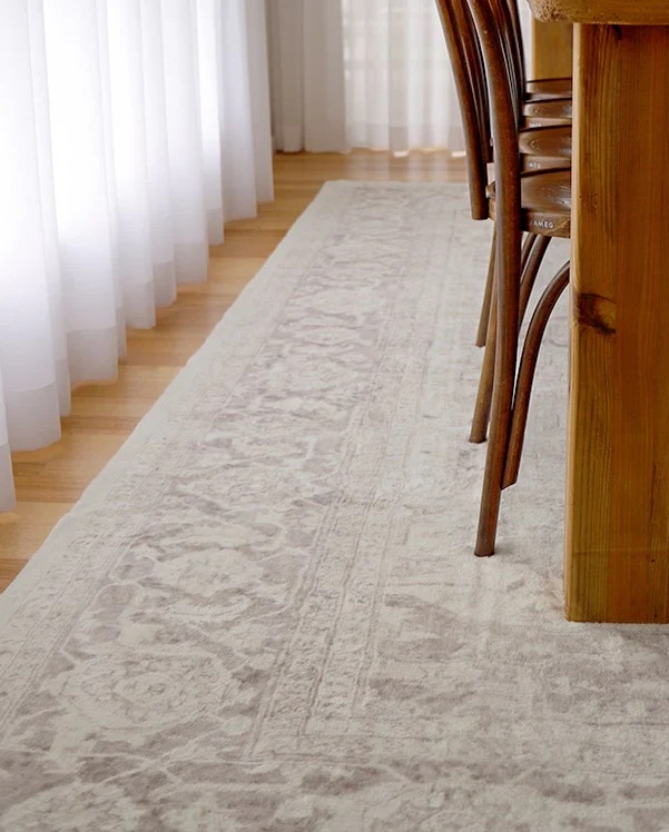 Patina Cream and Beige Distressed Washable Rug - Image 3