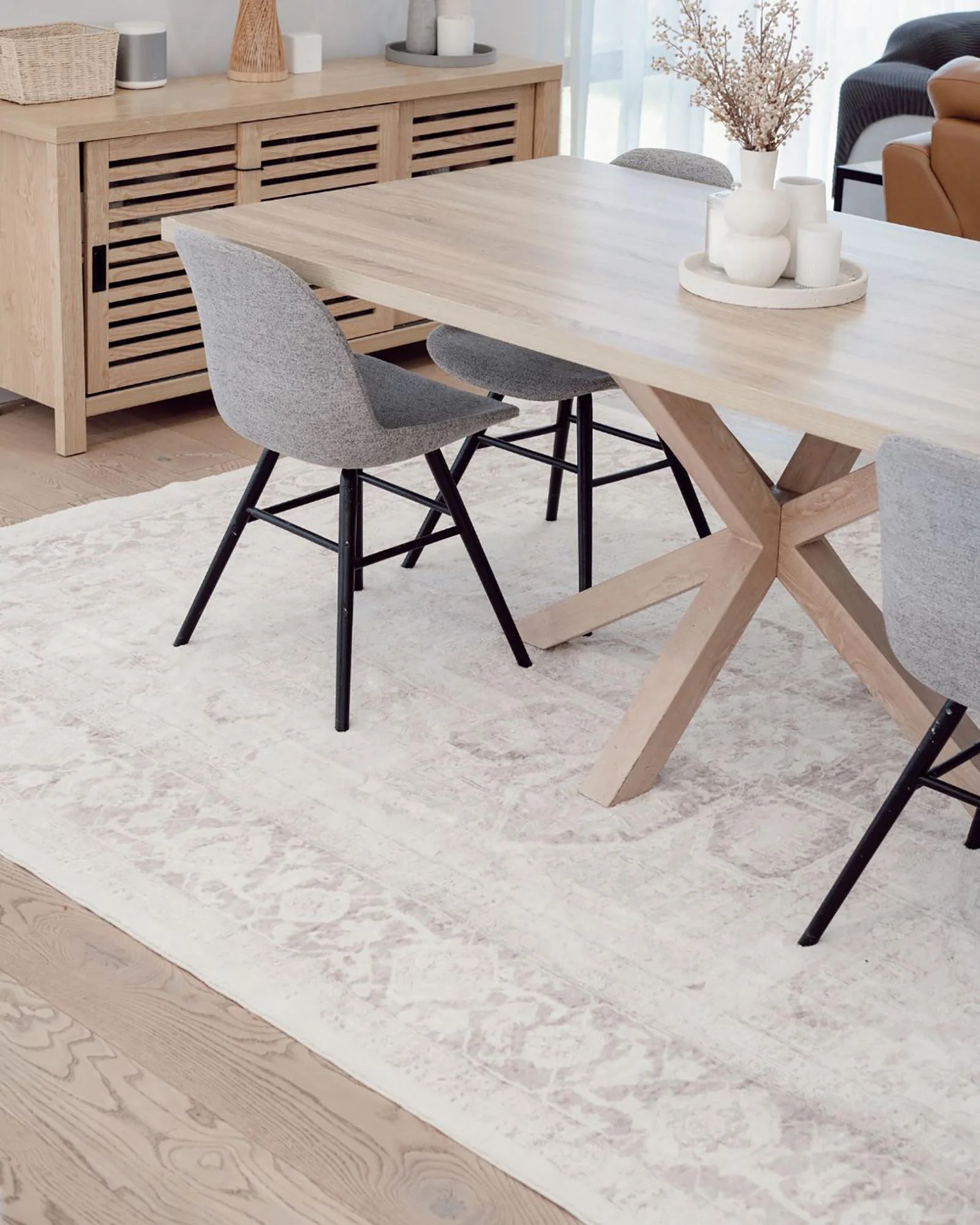 Patina Cream and Beige Distressed Washable Rug - Image 6