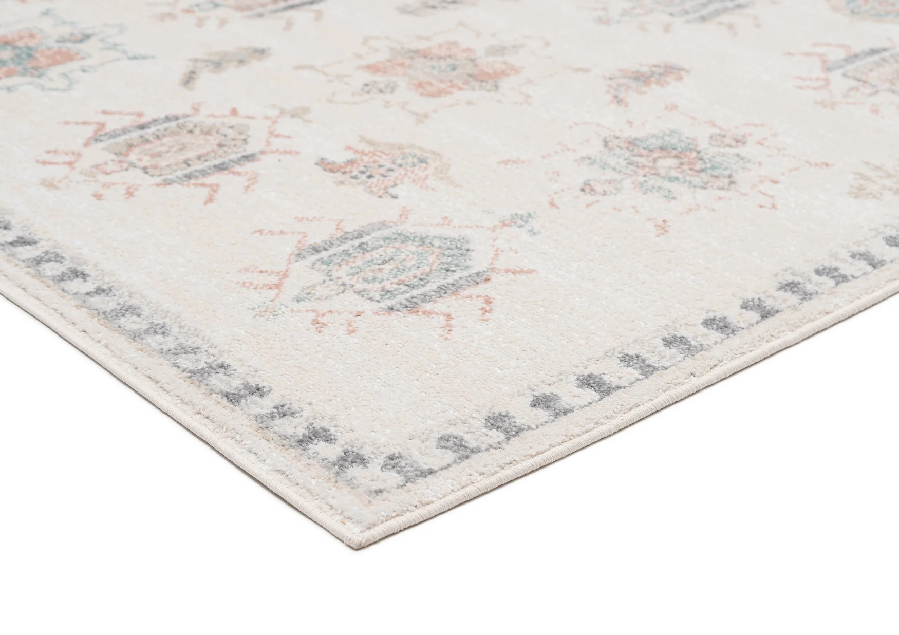 Pebblebrook Cream and Pink Traditional Rug - Image 6