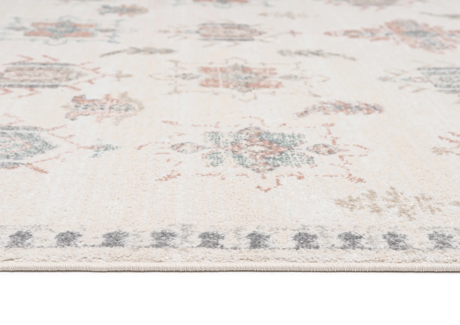 Pebblebrook Cream and Pink Traditional Rug - Image 7