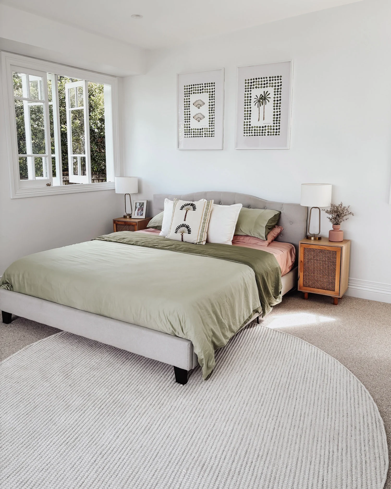 Pella Cream and Grey Textured Flatweave Round Rug - Image 2