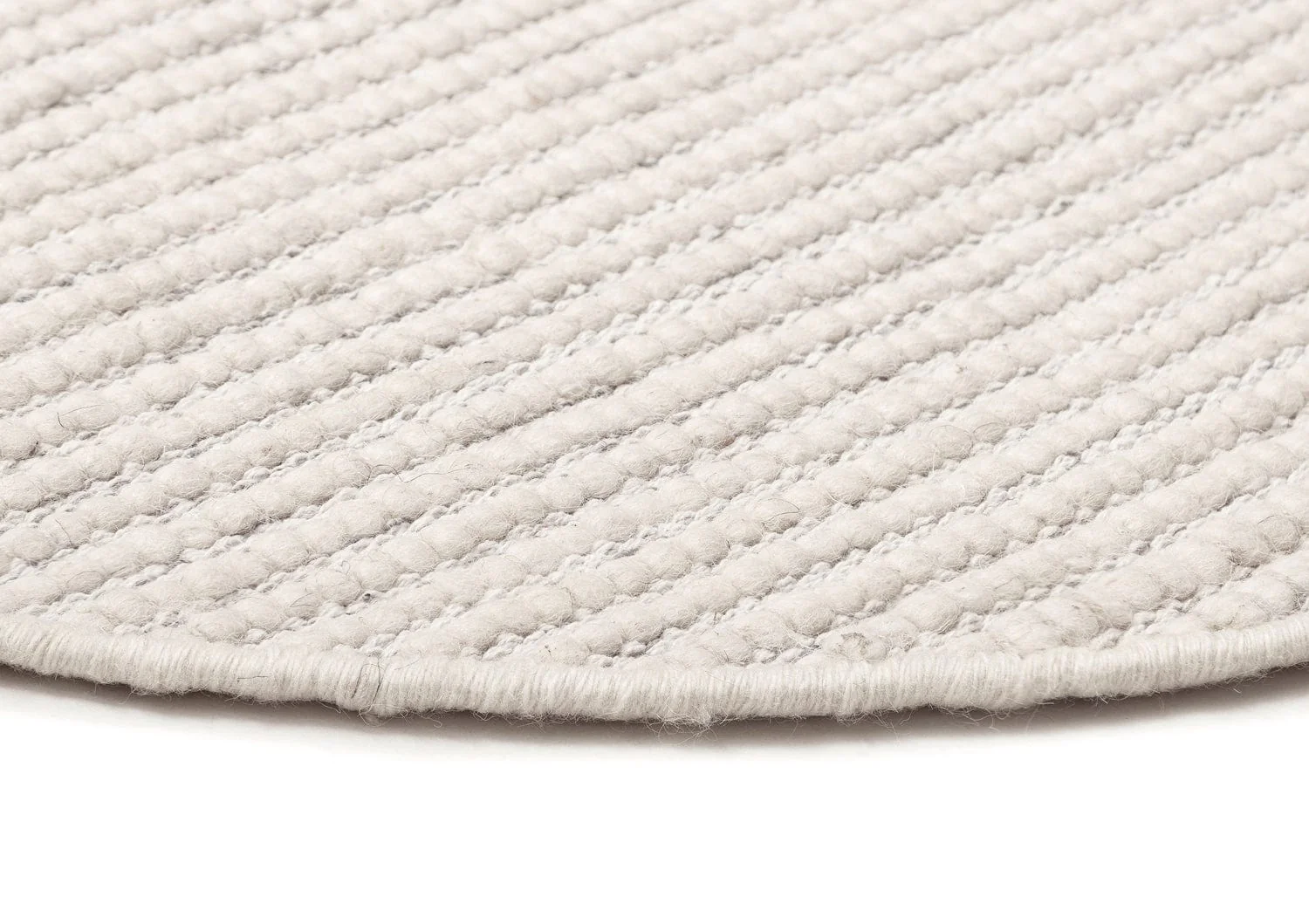 Pella Cream and Grey Textured Flatweave Round Rug - Image 7